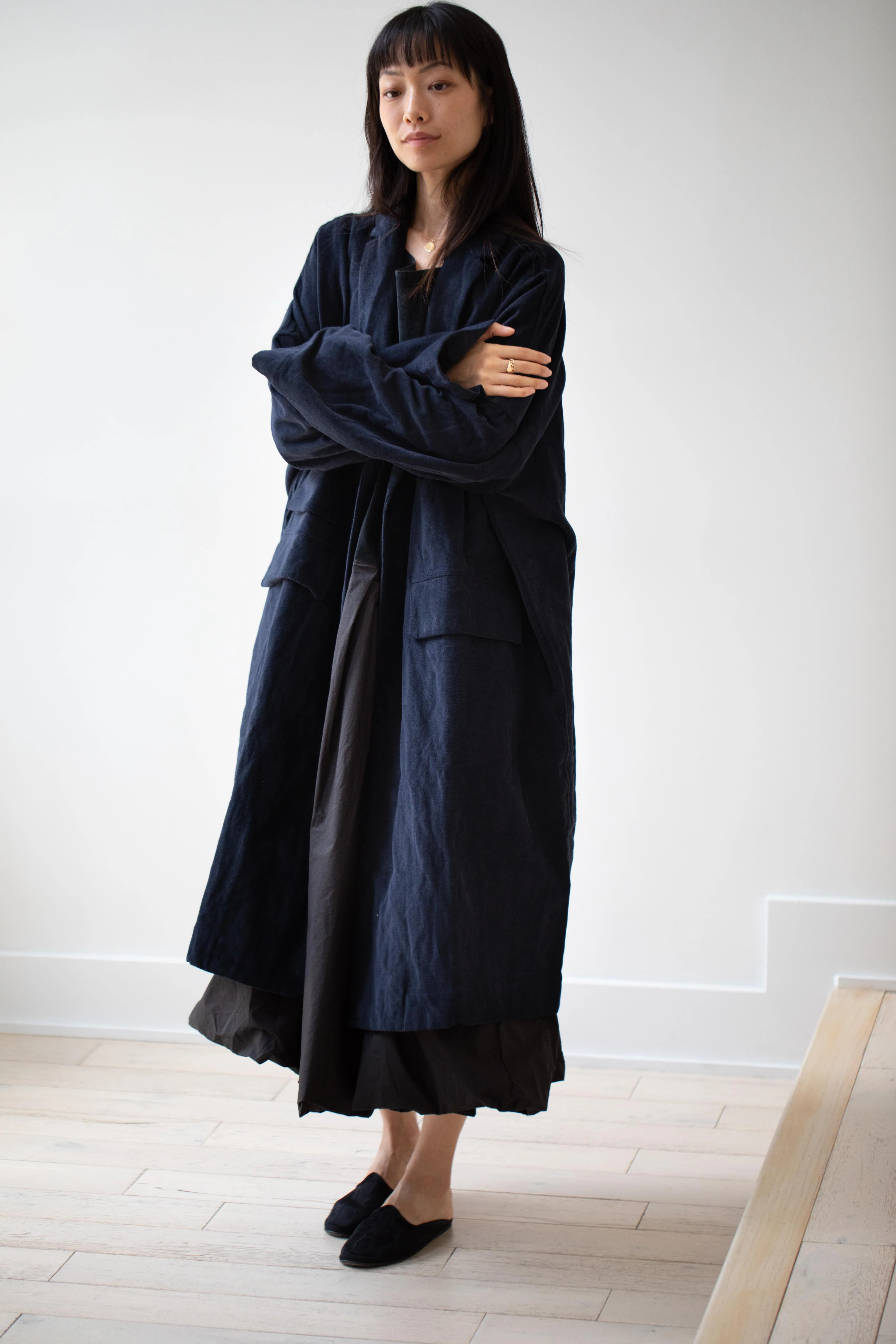 Album di Famiglia | Inox Velvet Loose Coat in Ink - Image 17