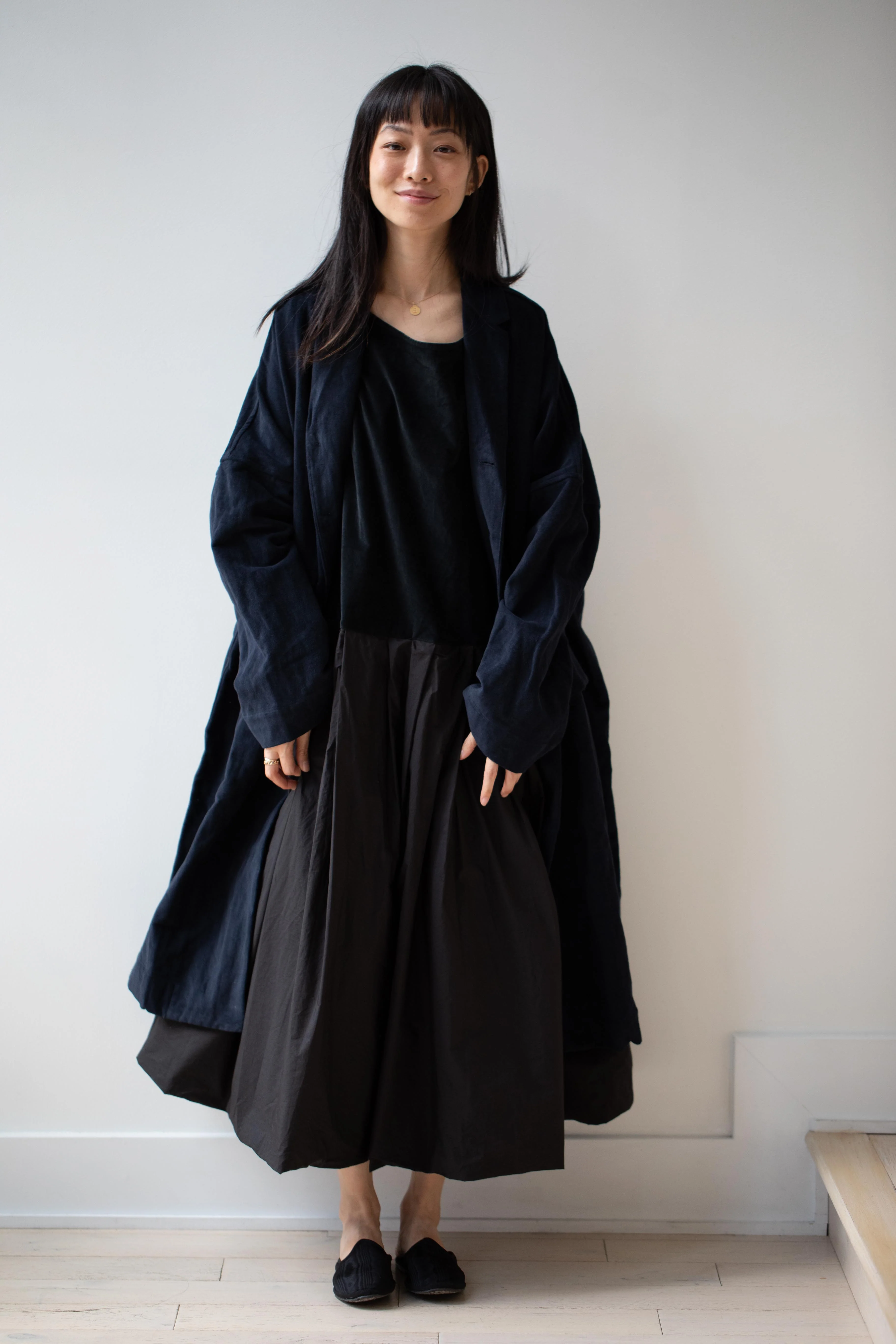 Album di Famiglia | Inox Velvet Loose Coat in Ink - Image 20