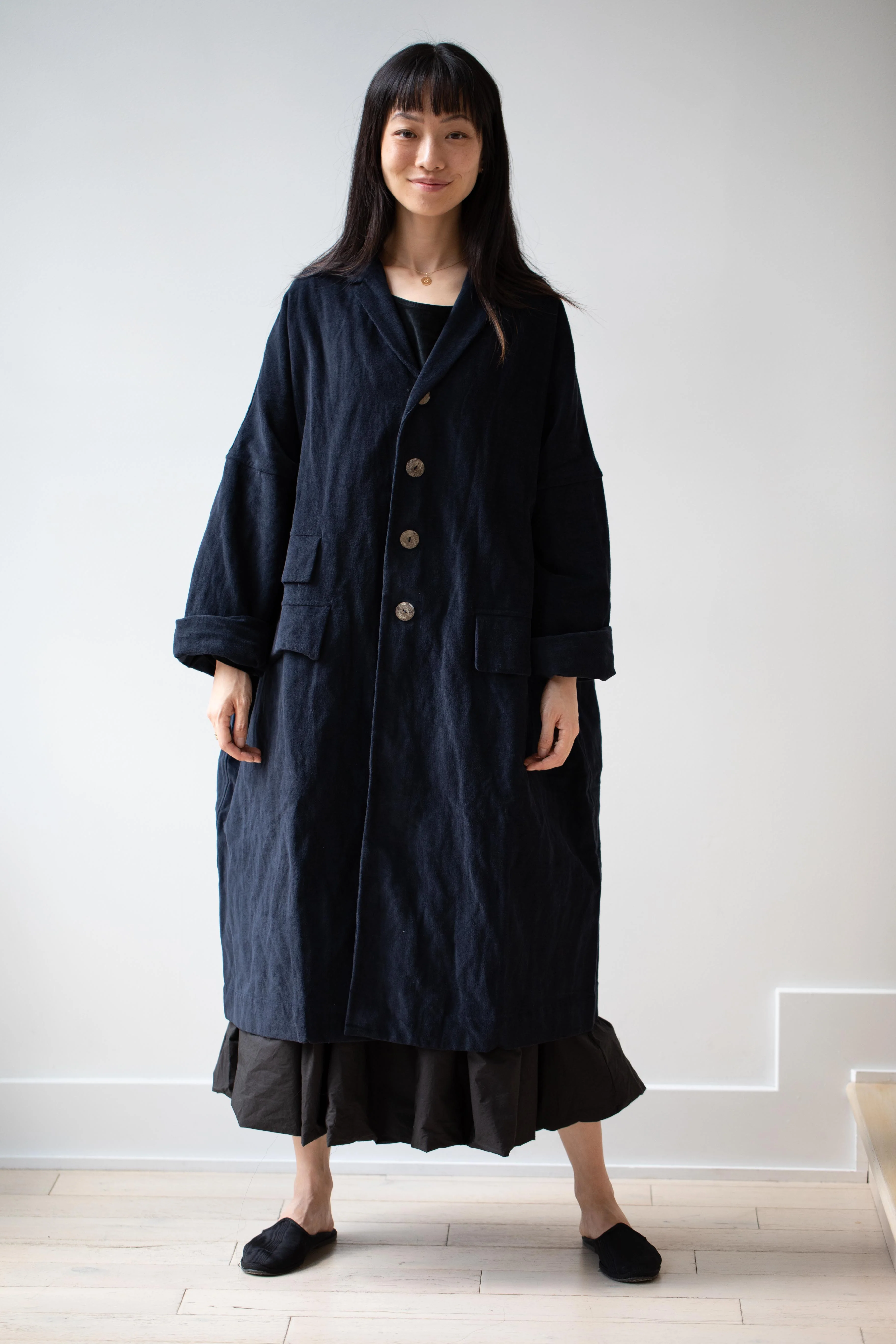Album di Famiglia | Inox Velvet Loose Coat in Ink - Image 28