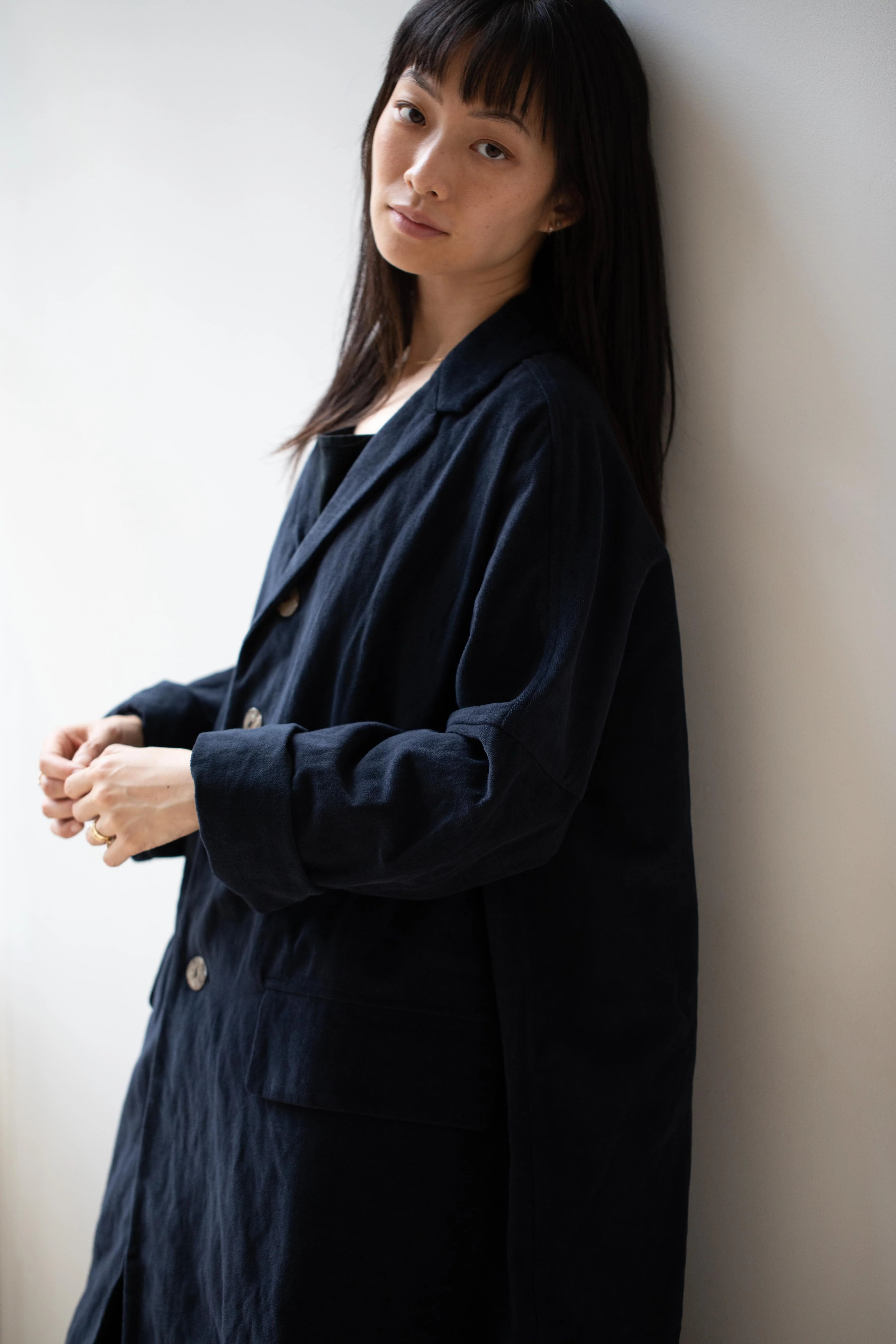 Album di Famiglia | Inox Velvet Loose Coat in Ink - Image 38