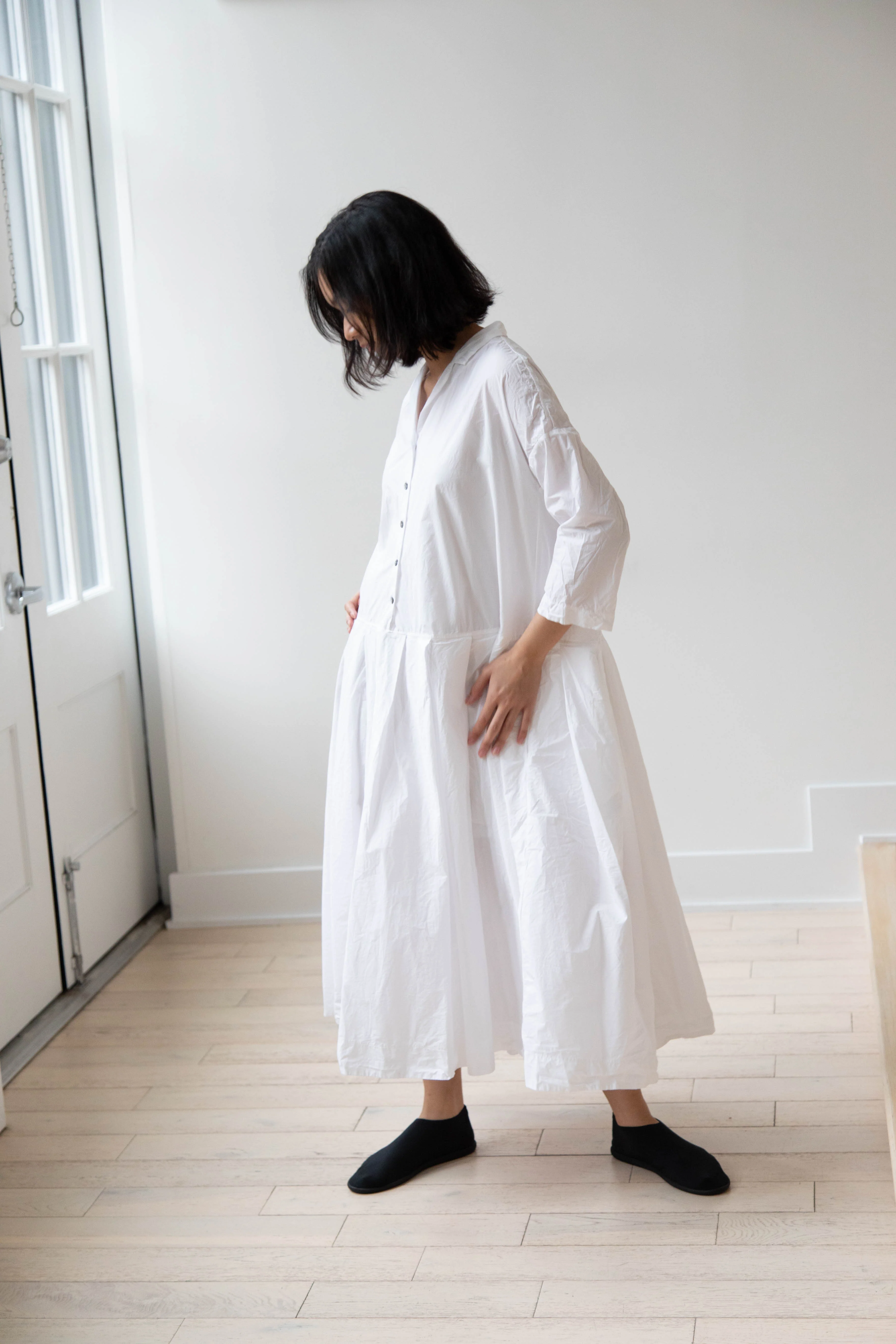 Album di Famiglia | Pleated Collar Dress TC in Milk - Image 11