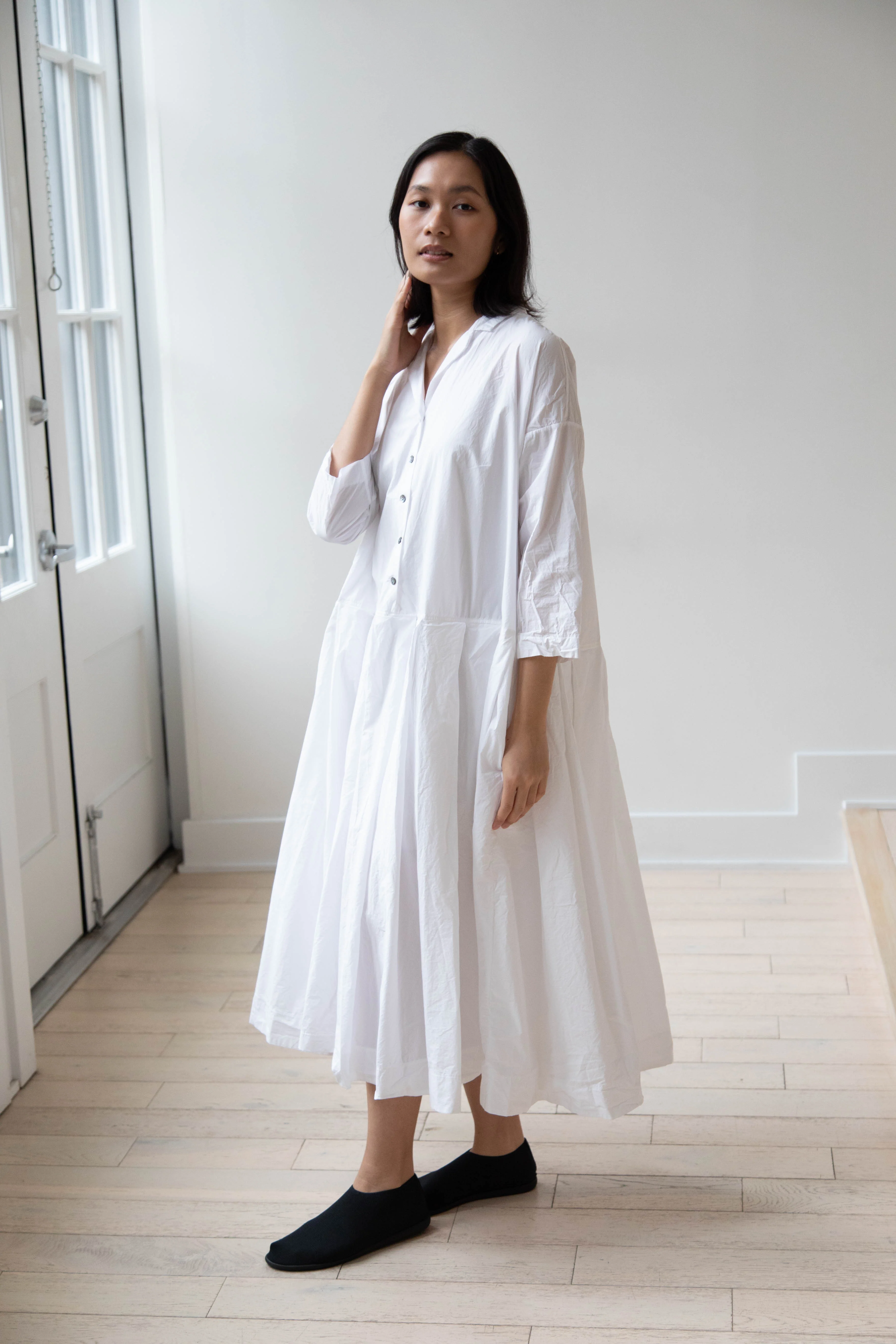 Album di Famiglia | Pleated Collar Dress TC in Milk - Image 2