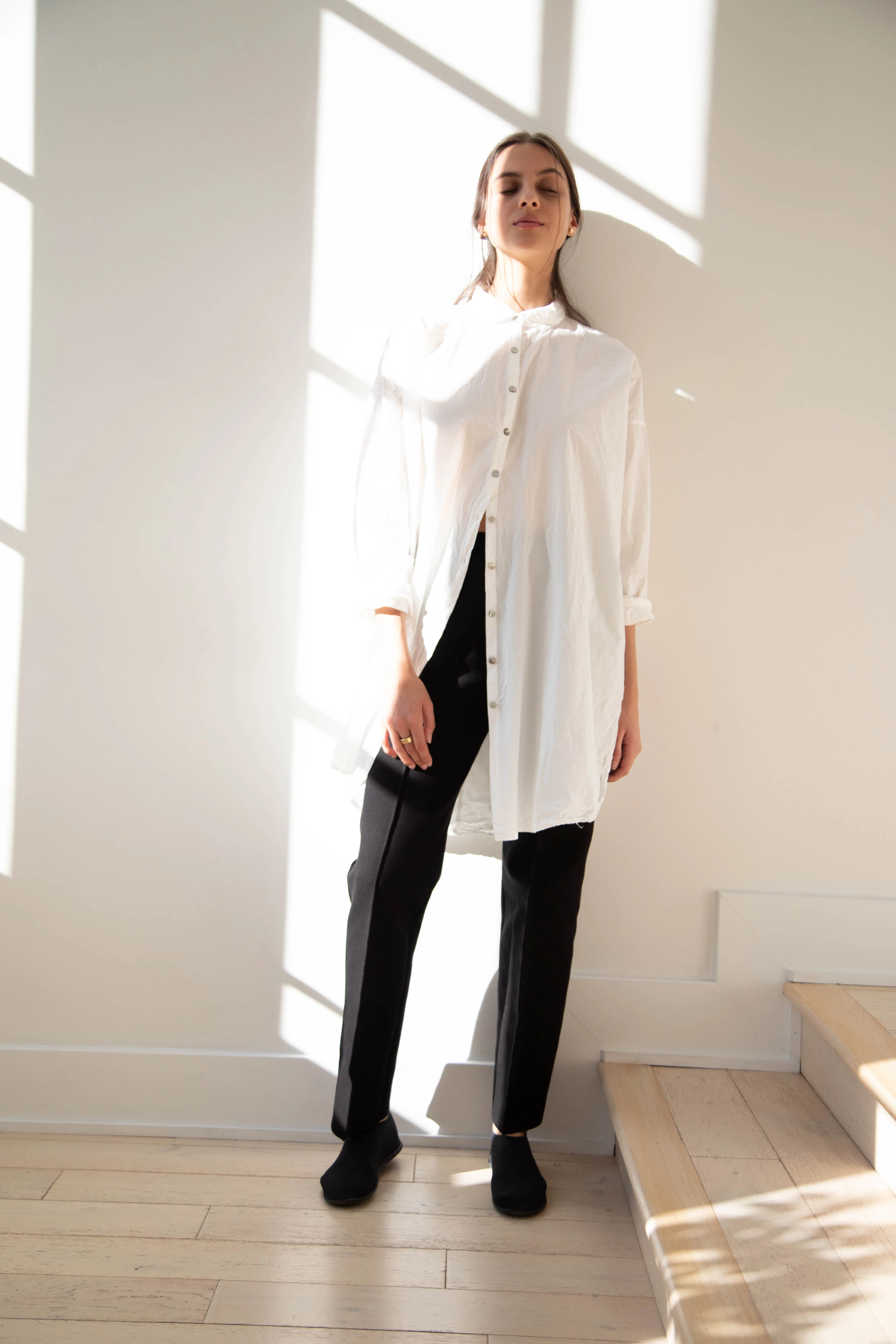 Album di Famiglia | TC Cotton Long Collar Shirt in Milk - Image 10