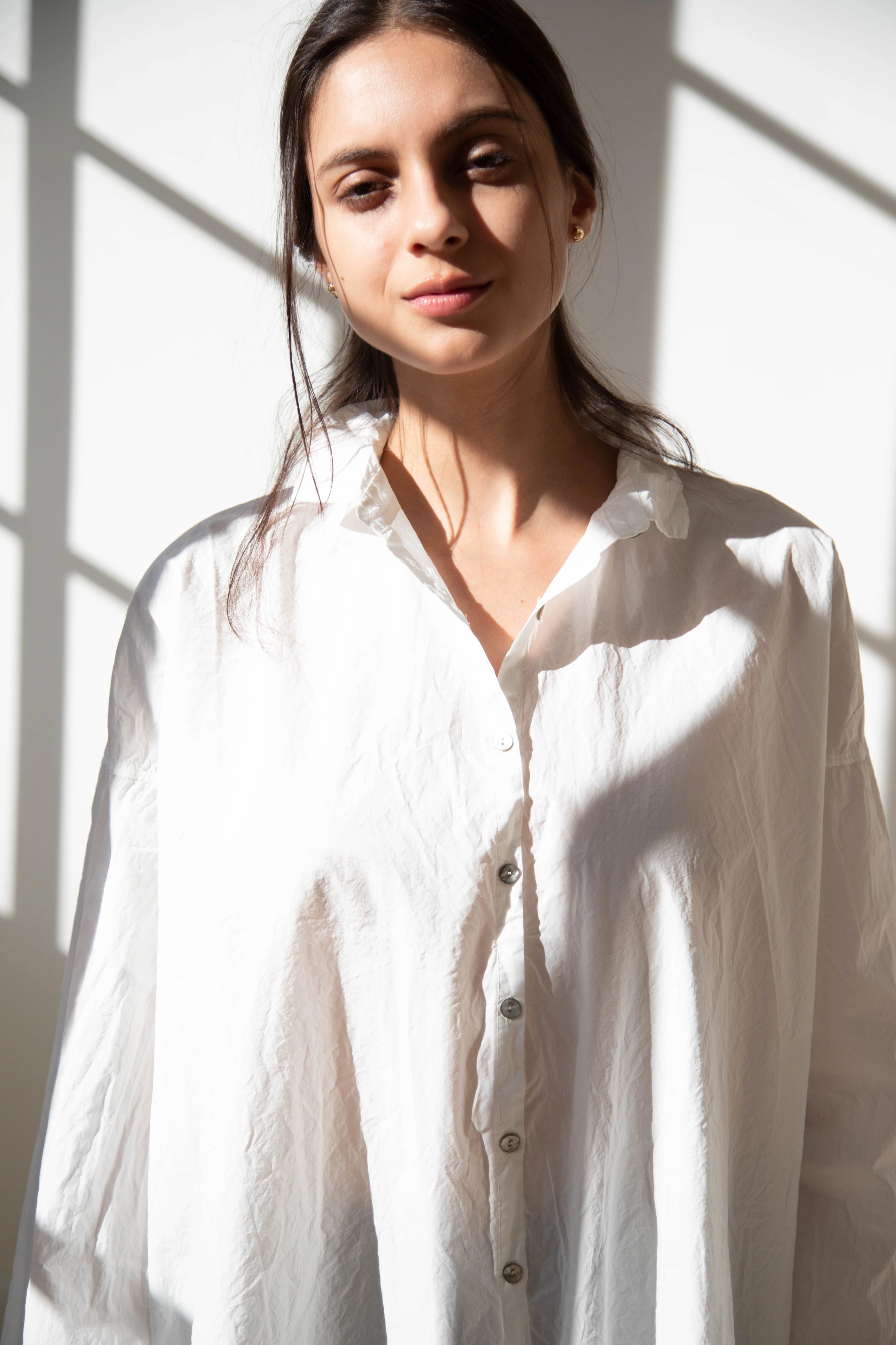 Album di Famiglia | TC Cotton Long Collar Shirt in Milk - Image 23