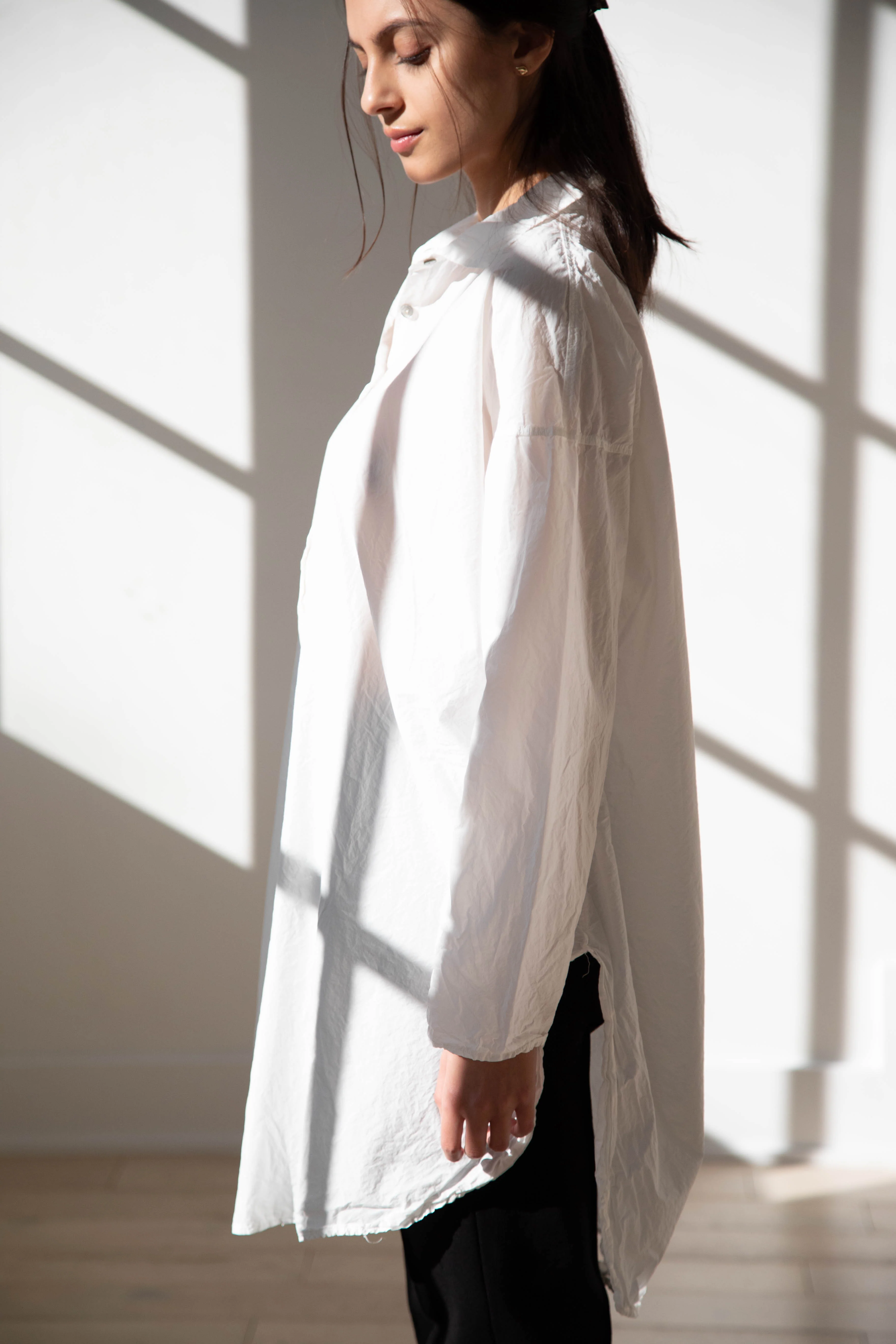 Album di Famiglia | TC Cotton Long Collar Shirt in Milk - Image 24