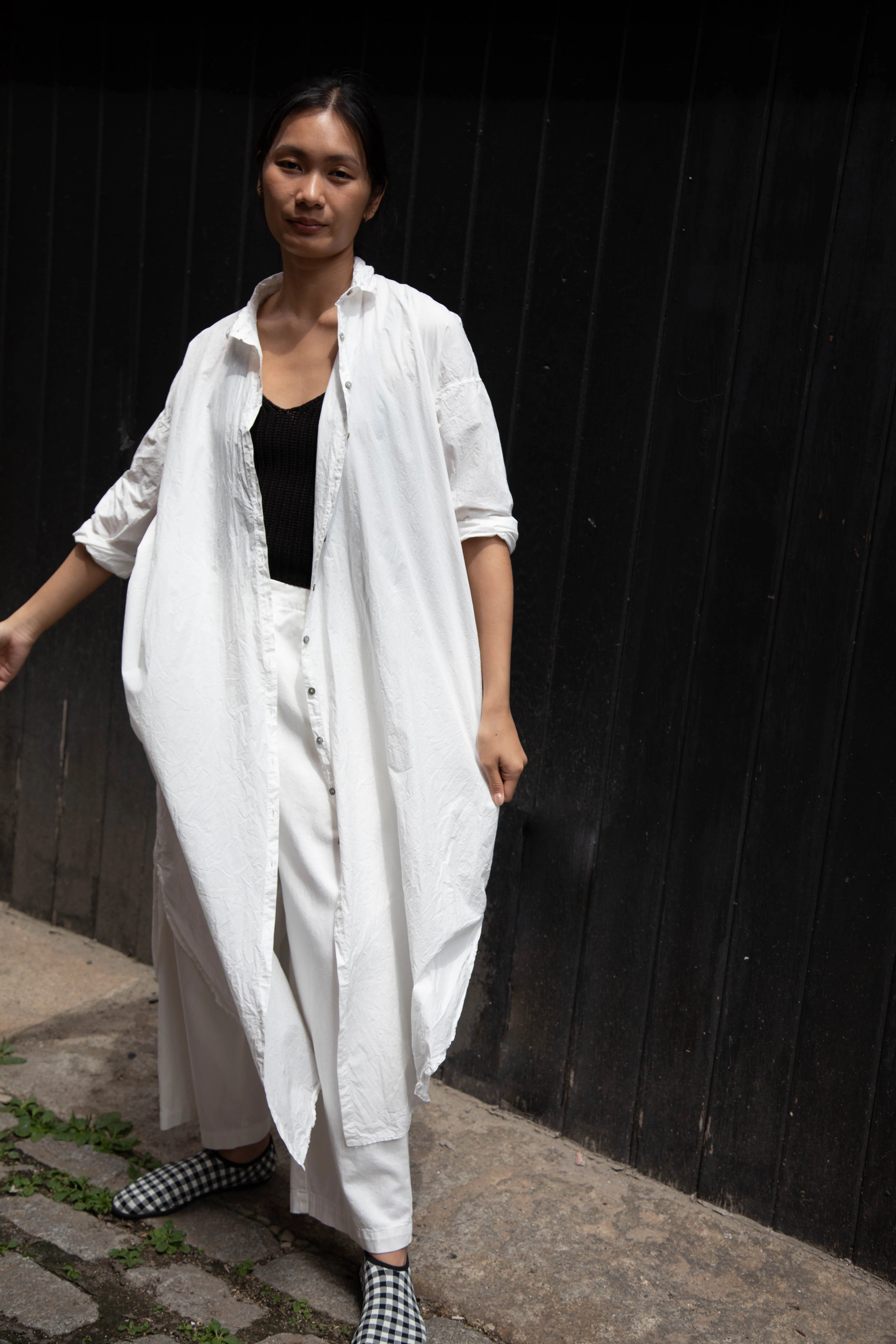 Album di Famiglia | TC Cotton Long Shirt Dress in Milk White - Image 10