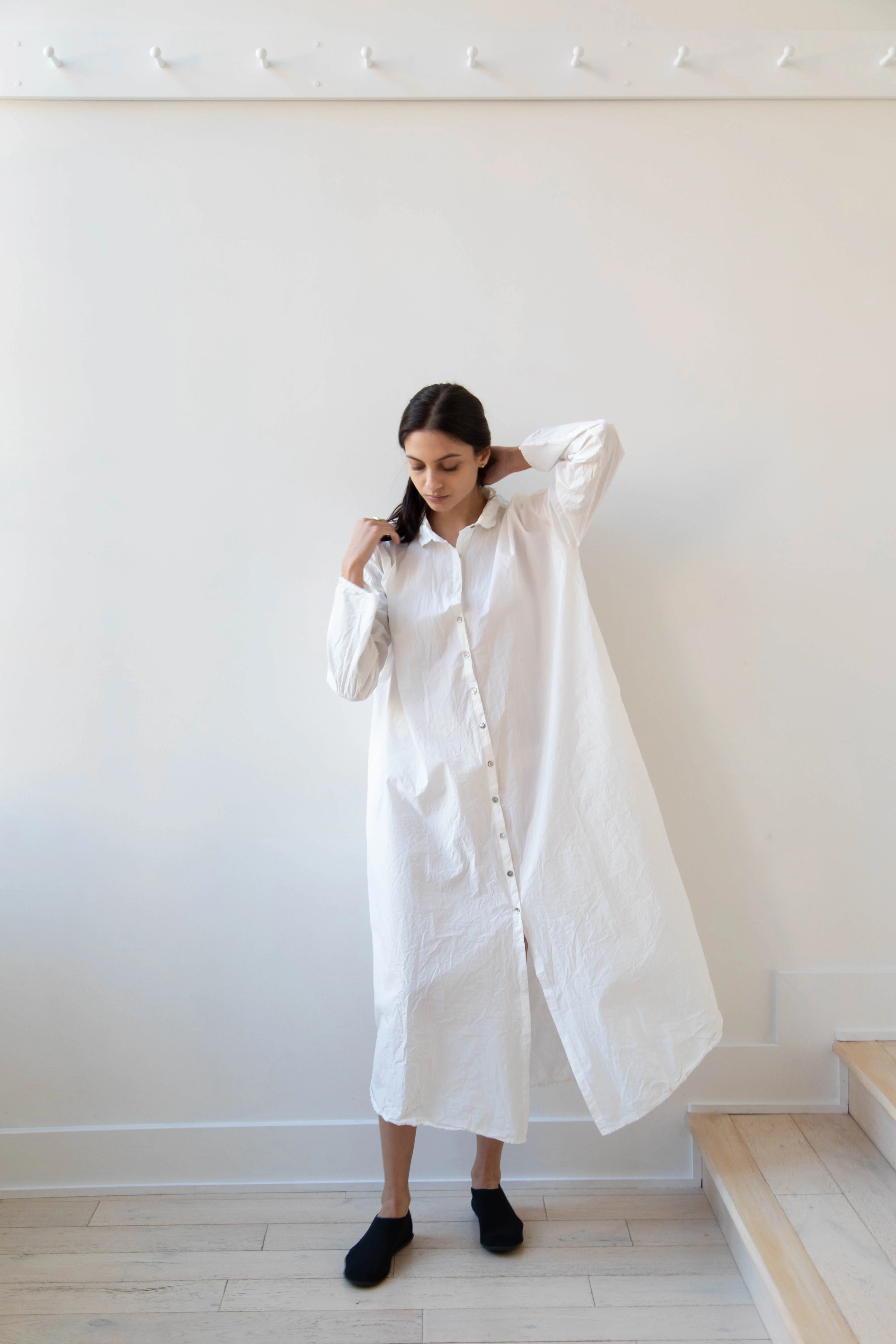 Album di Famiglia | TC Cotton Long Shirt Dress in Milk White - Image 21