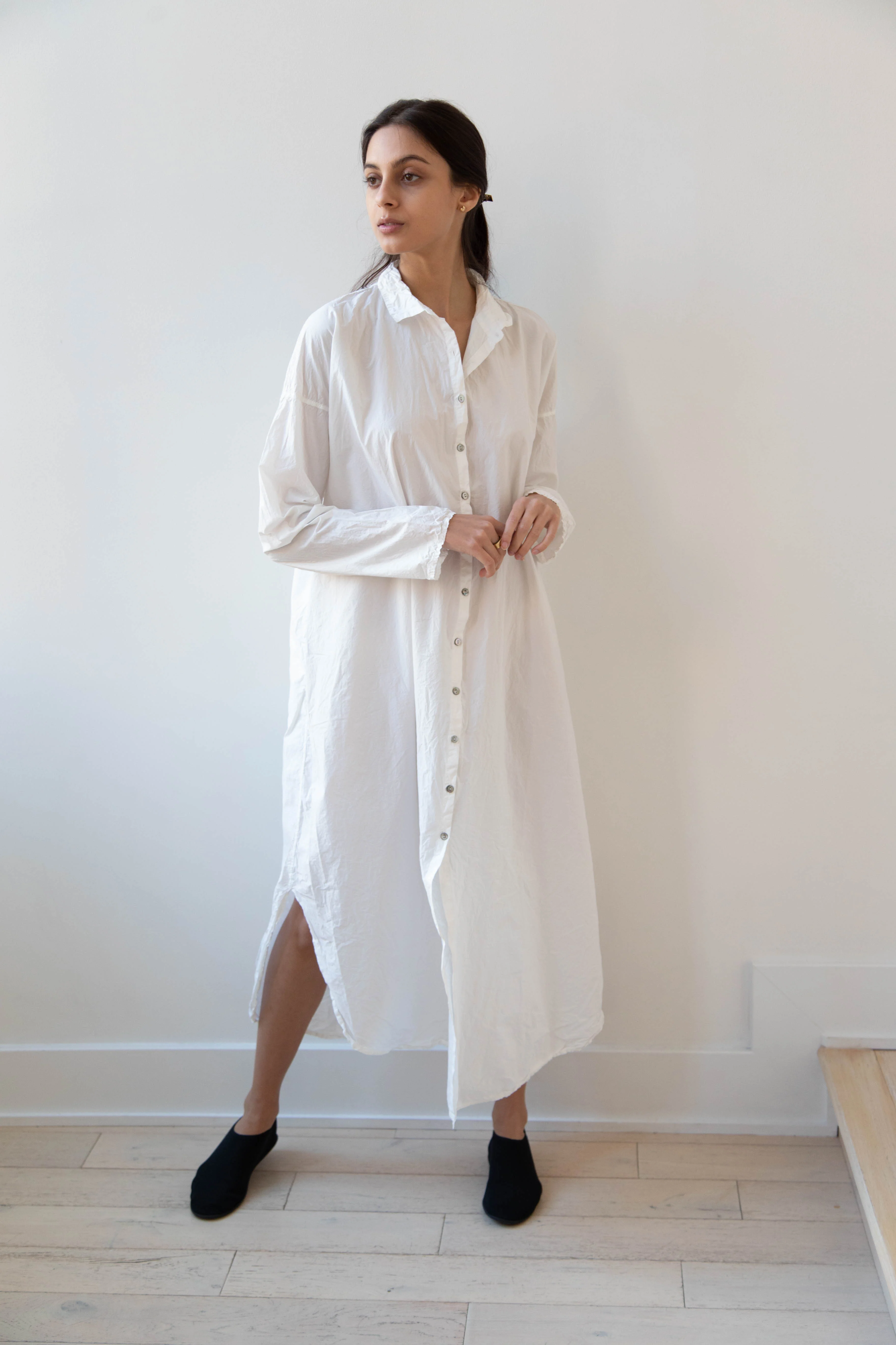 Album di Famiglia | TC Cotton Long Shirt Dress in Milk White - Image 28