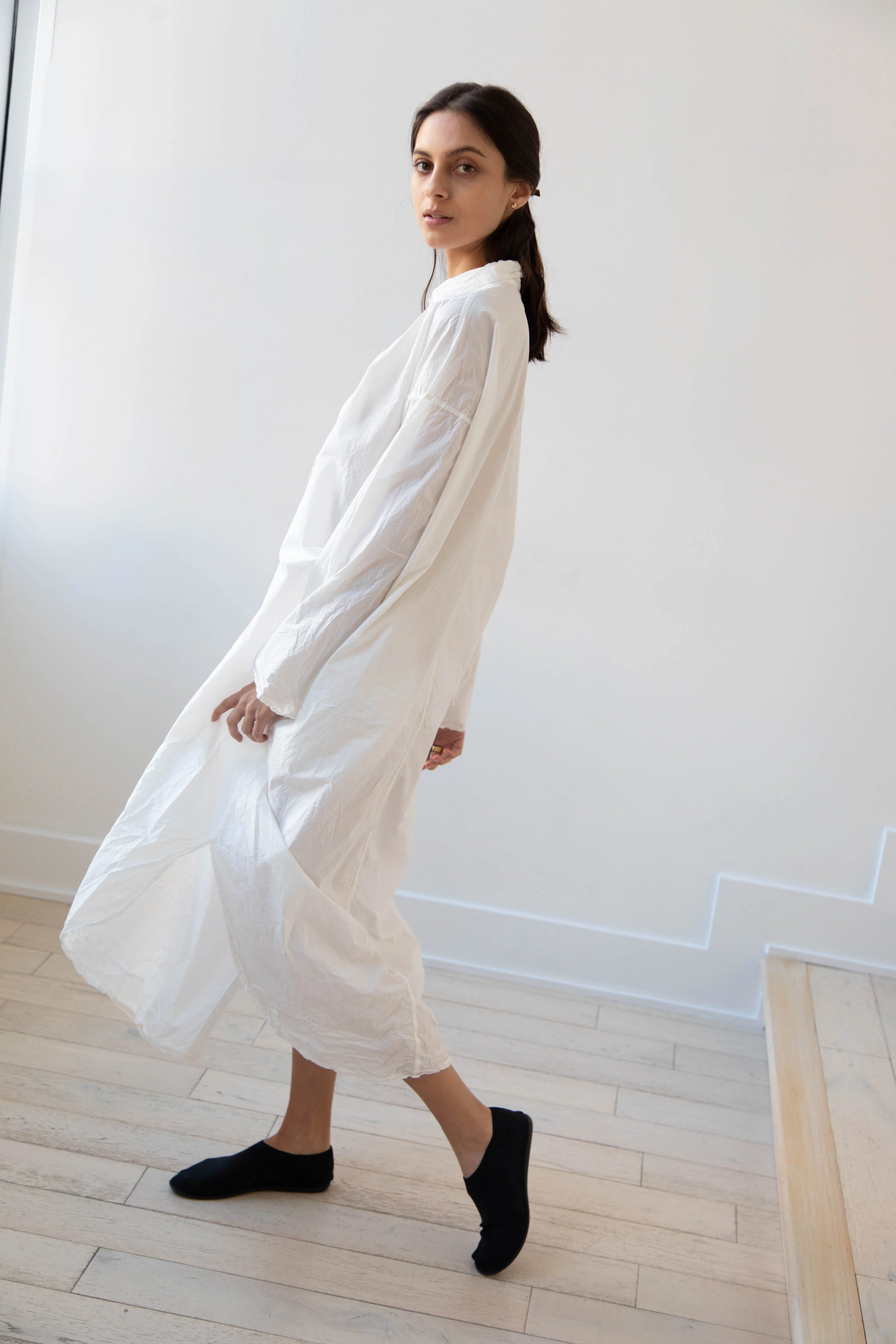 Album di Famiglia | TC Cotton Long Shirt Dress in Milk White - Image 36
