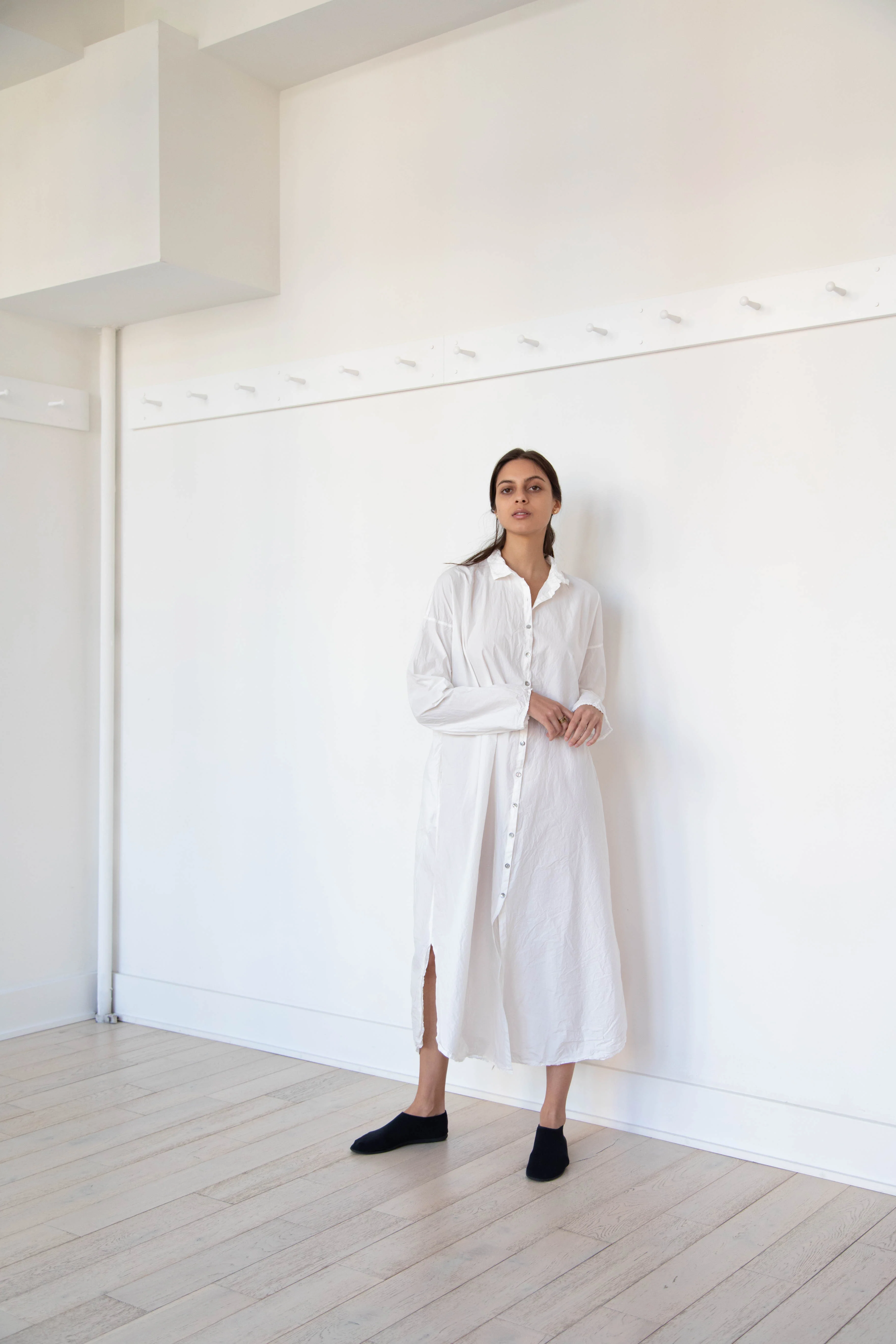 Album di Famiglia | TC Cotton Long Shirt Dress in Milk White - Image 40