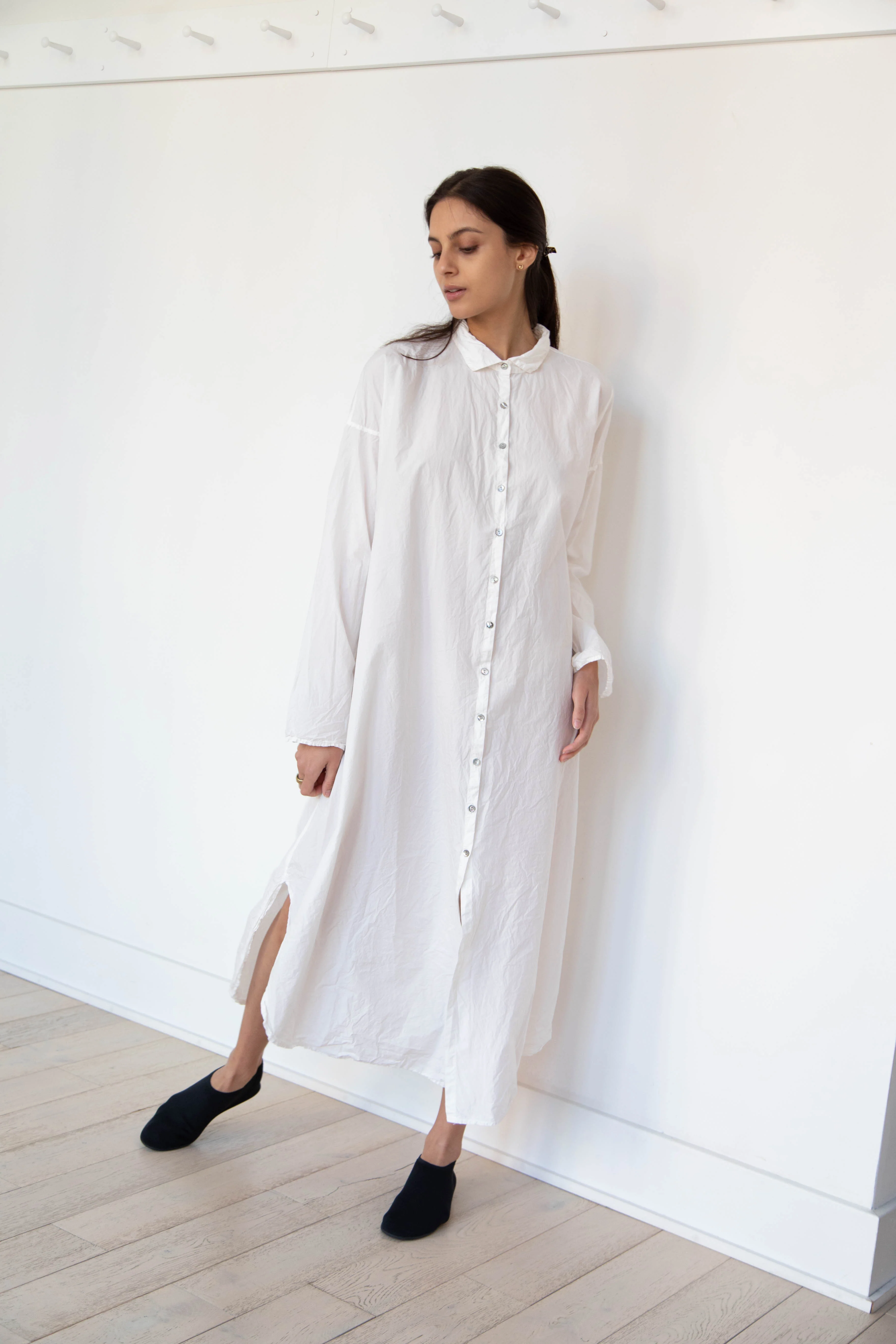Album di Famiglia | TC Cotton Long Shirt Dress in Milk White - Image 41