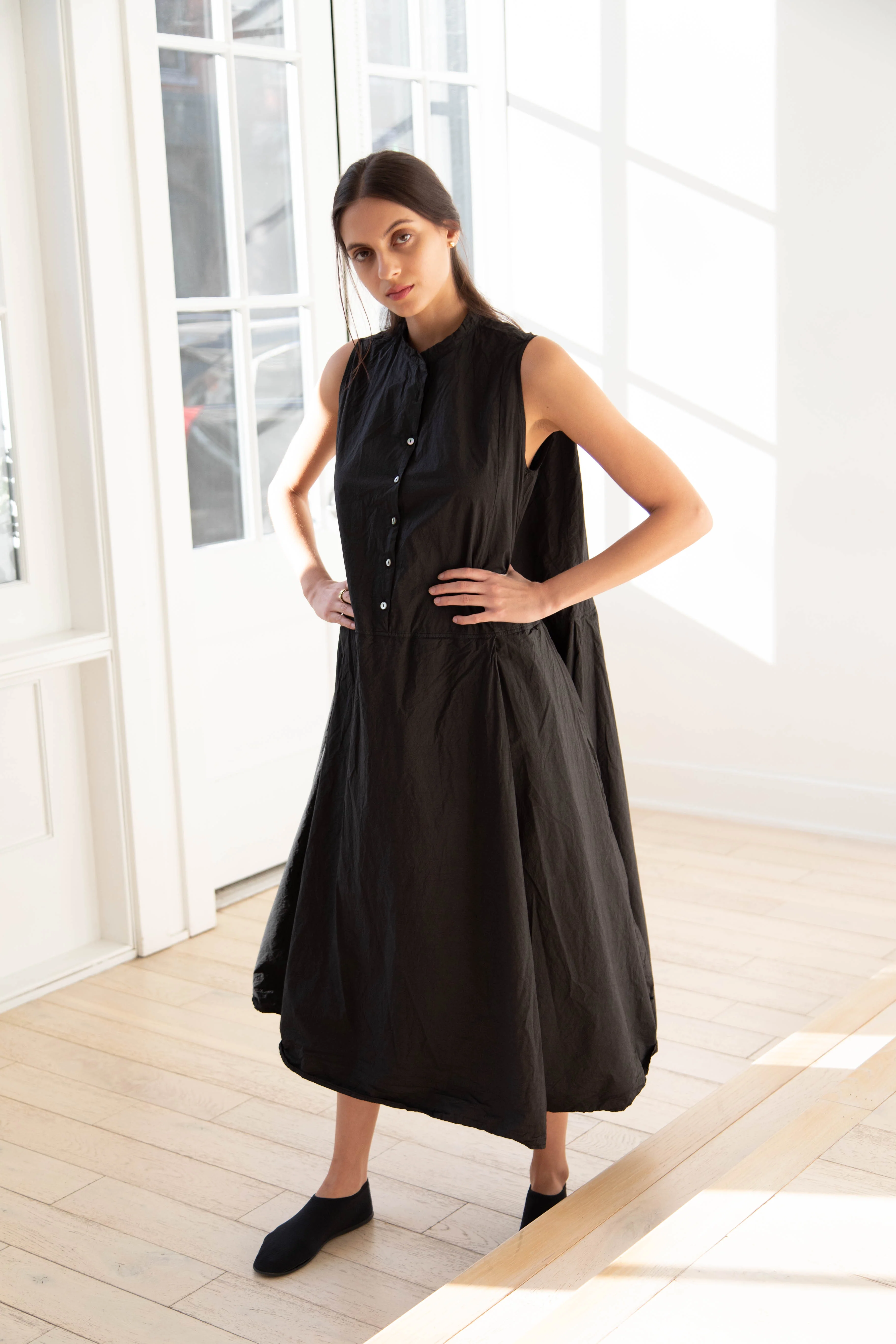 Album di Famiglia | TC Cotton Sleeveless Dress in Black - Image 13