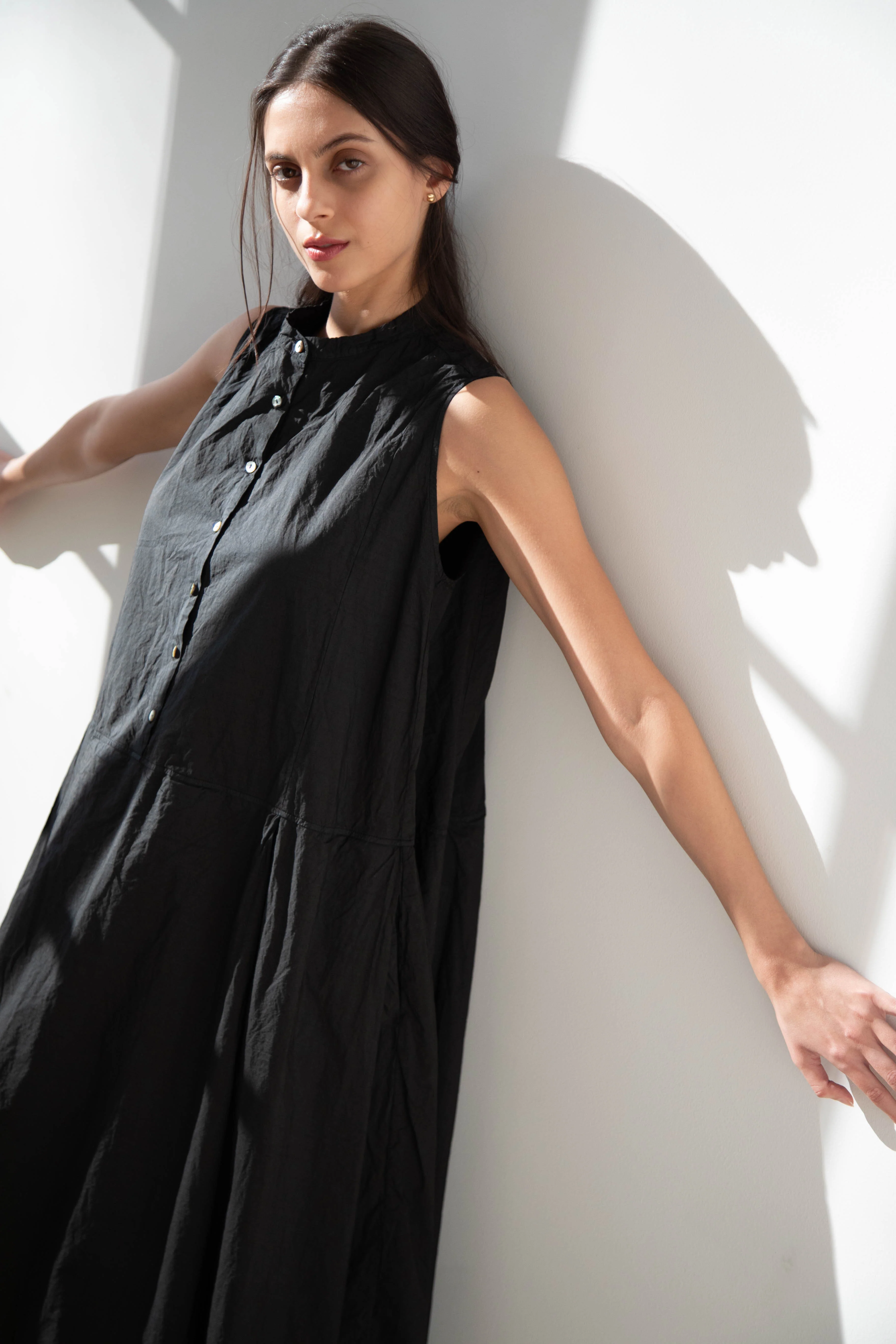 Album di Famiglia | TC Cotton Sleeveless Dress in Black - Image 24