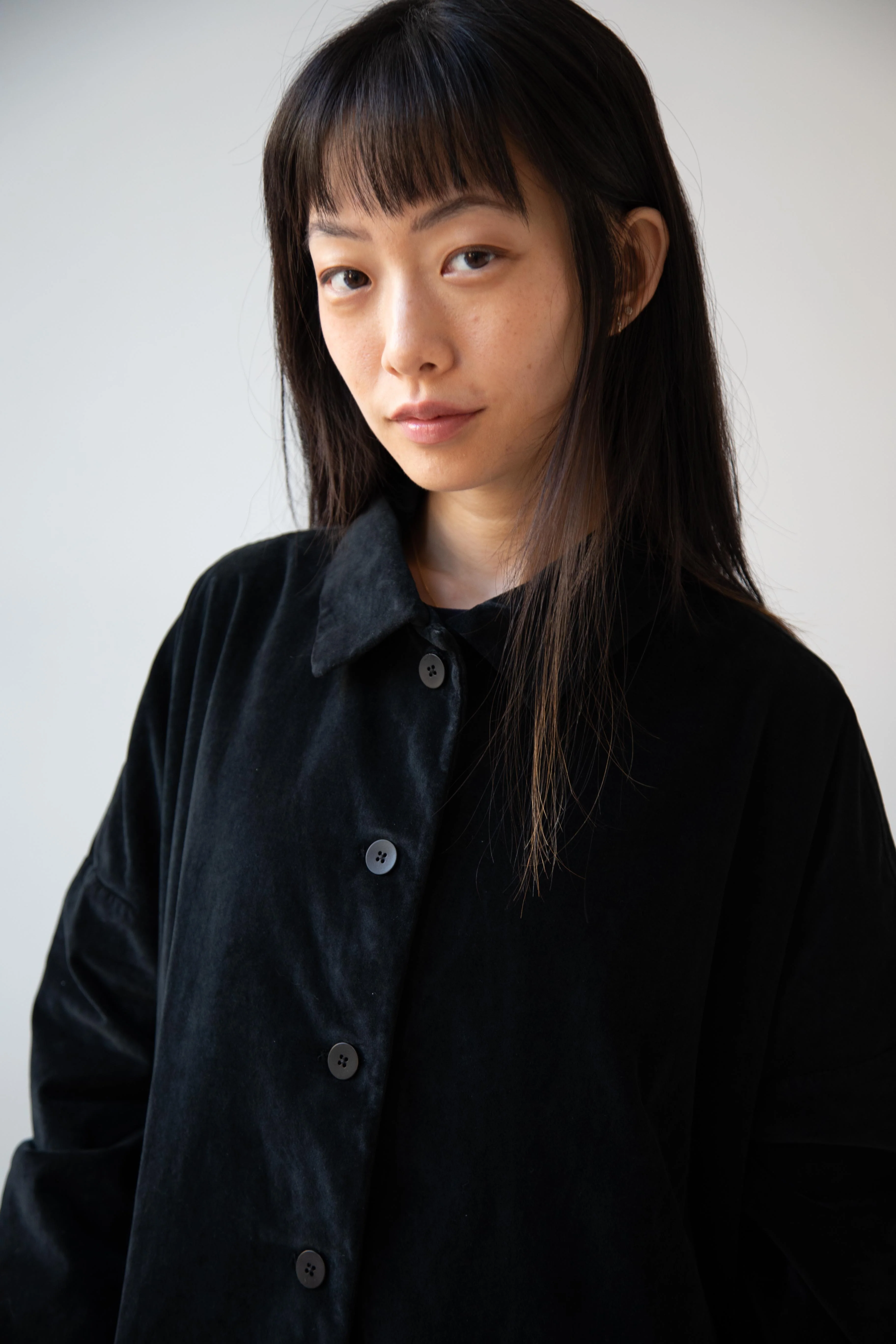 Album di Famiglia | Velvet Collar Coat in Black - Image 2