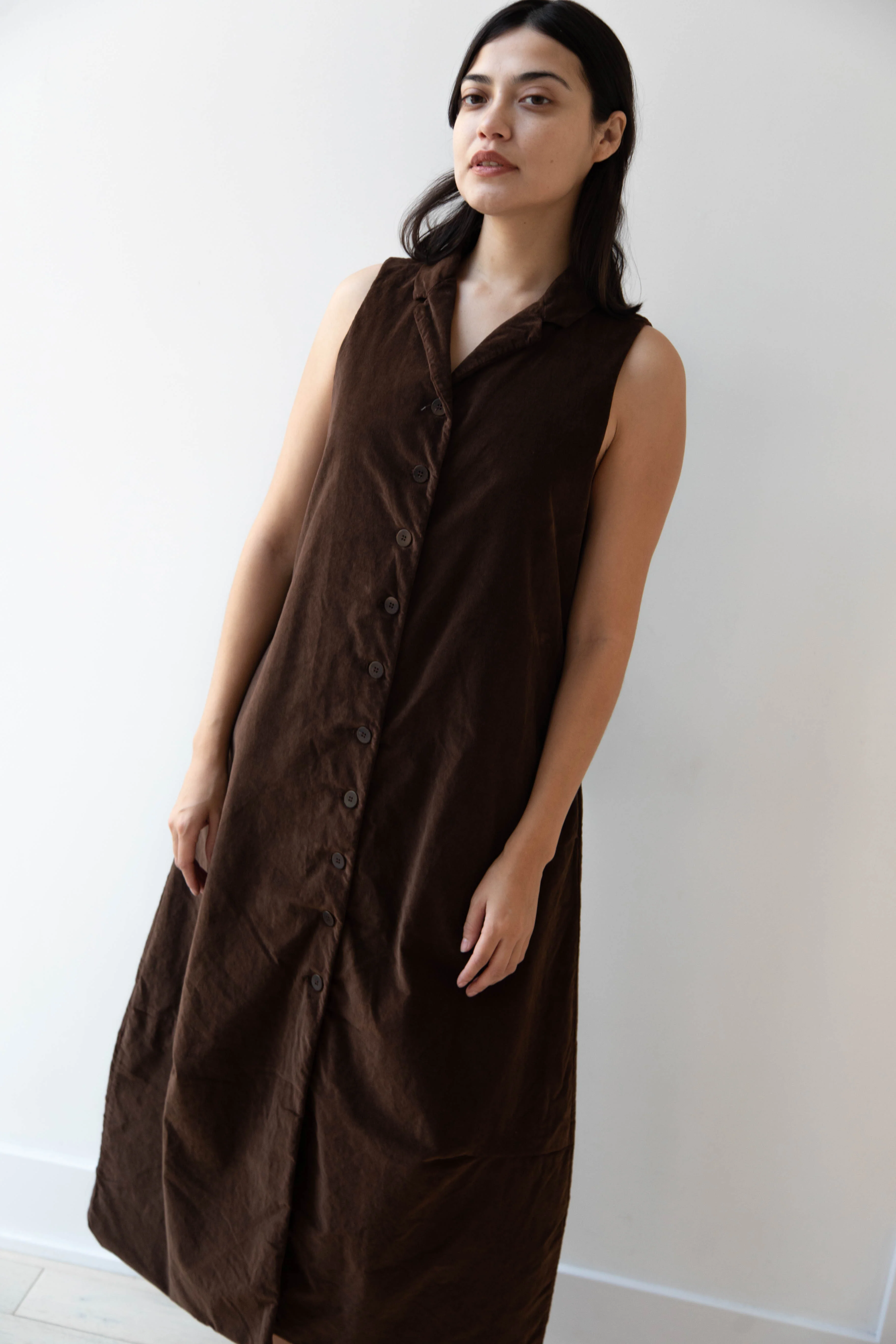 Album di Famiglia | Velvet Long Sleeveless Dress in Coffee - Image 9