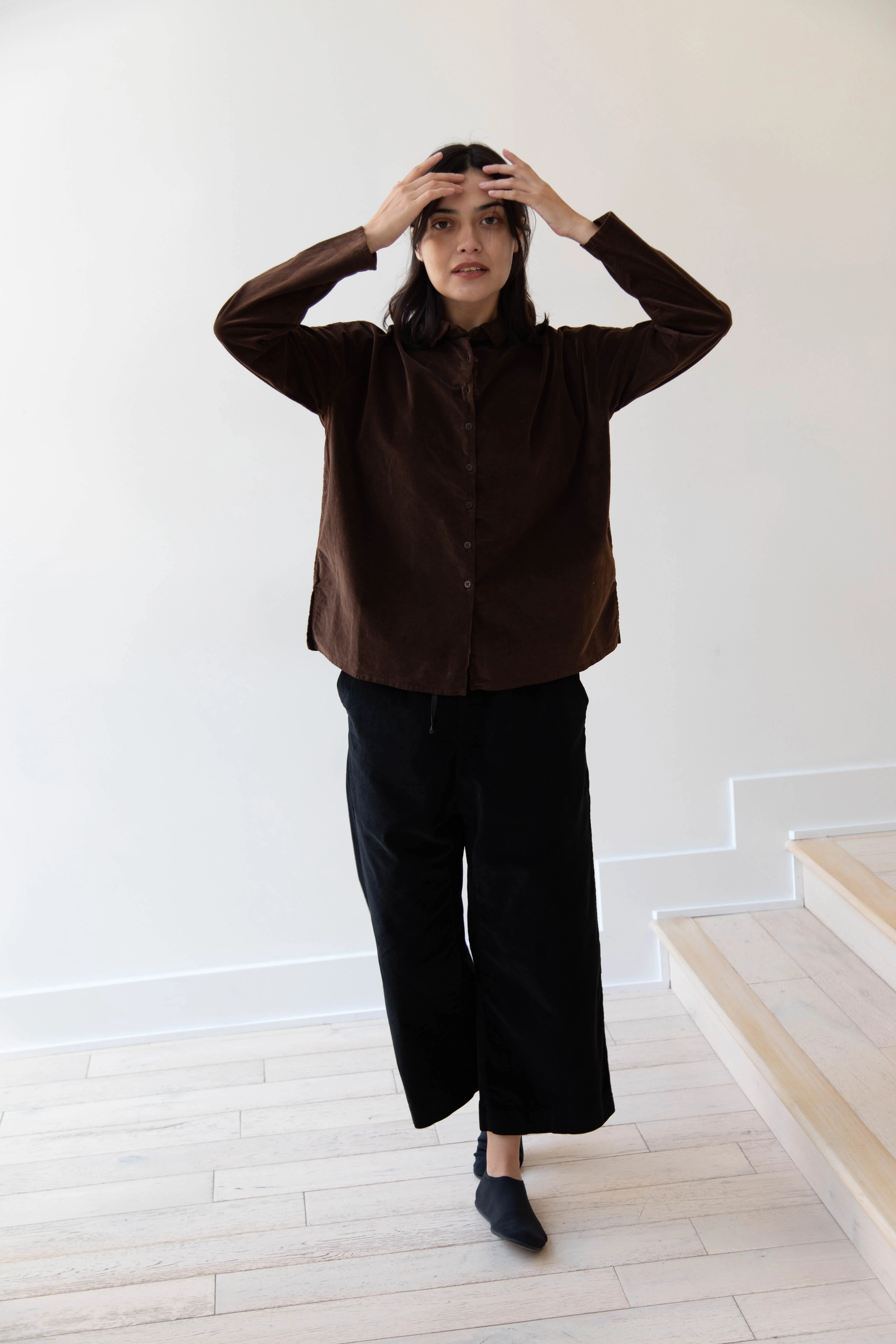 Album di Famiglia | Velvet Short Collar Shirt in Coffee - Image 26