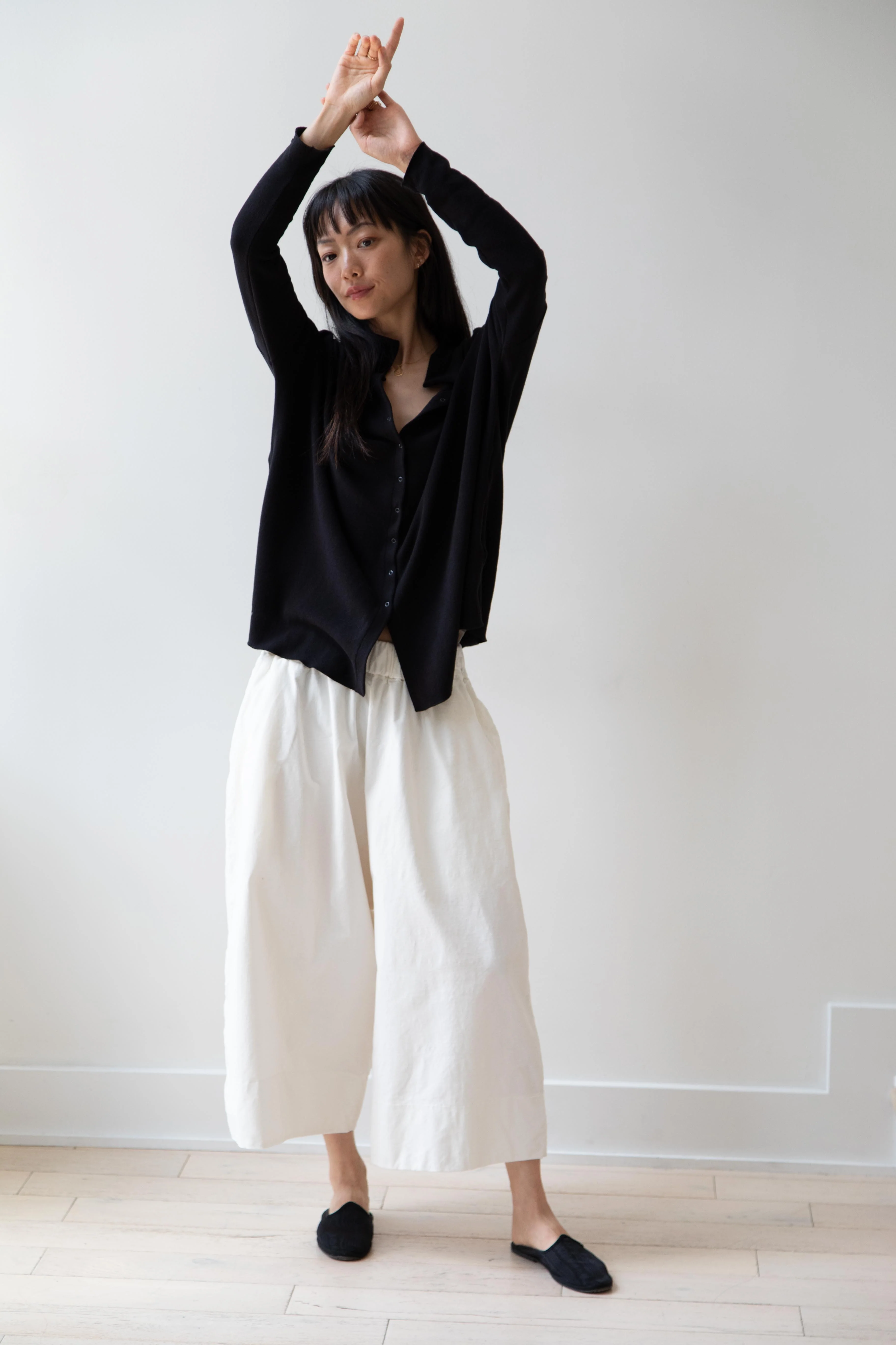 Album di Famiglia | Velvet Wide Trousers in Milk