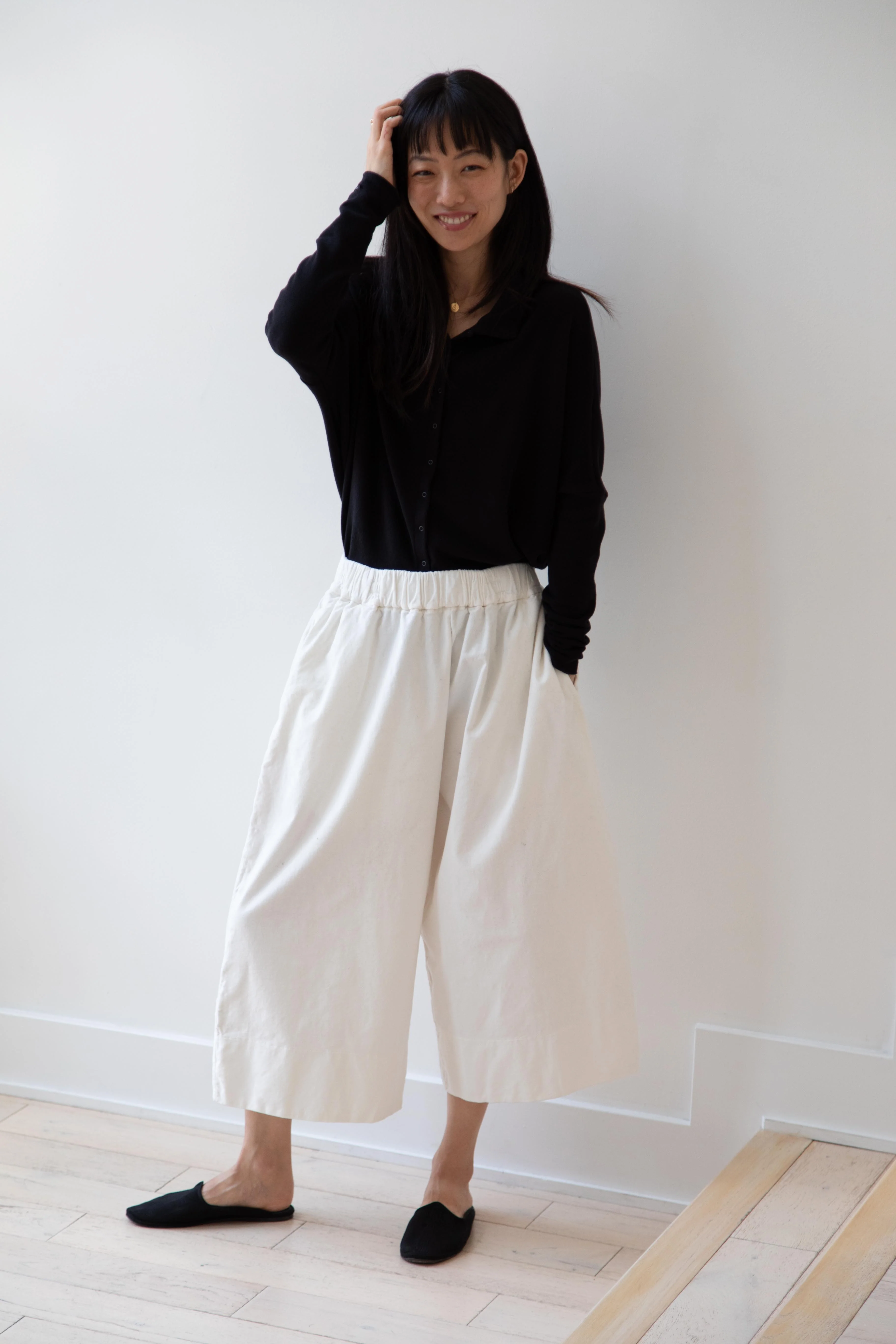 Album di Famiglia | Velvet Wide Trousers in Milk - Image 10