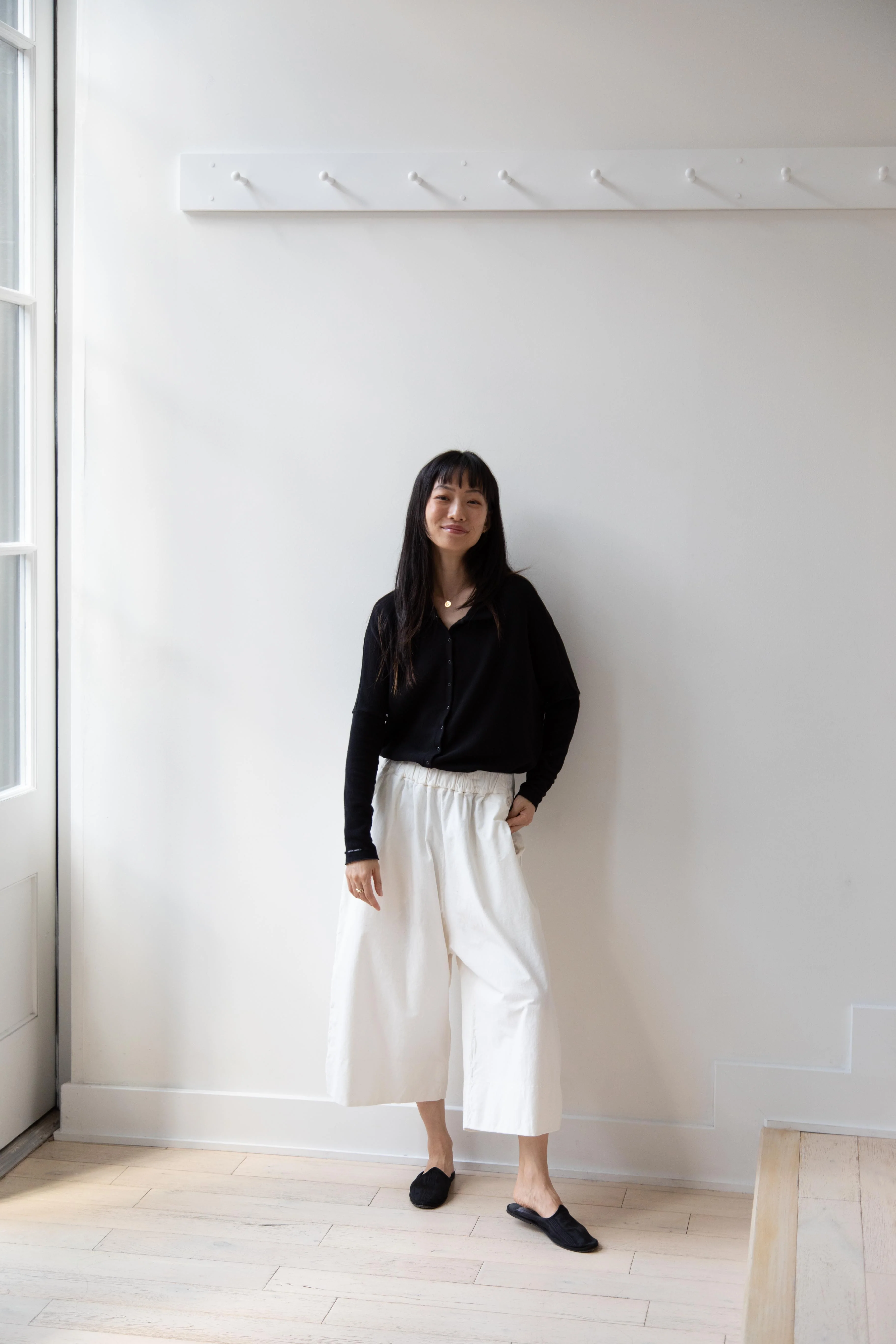 Album di Famiglia | Velvet Wide Trousers in Milk - Image 2