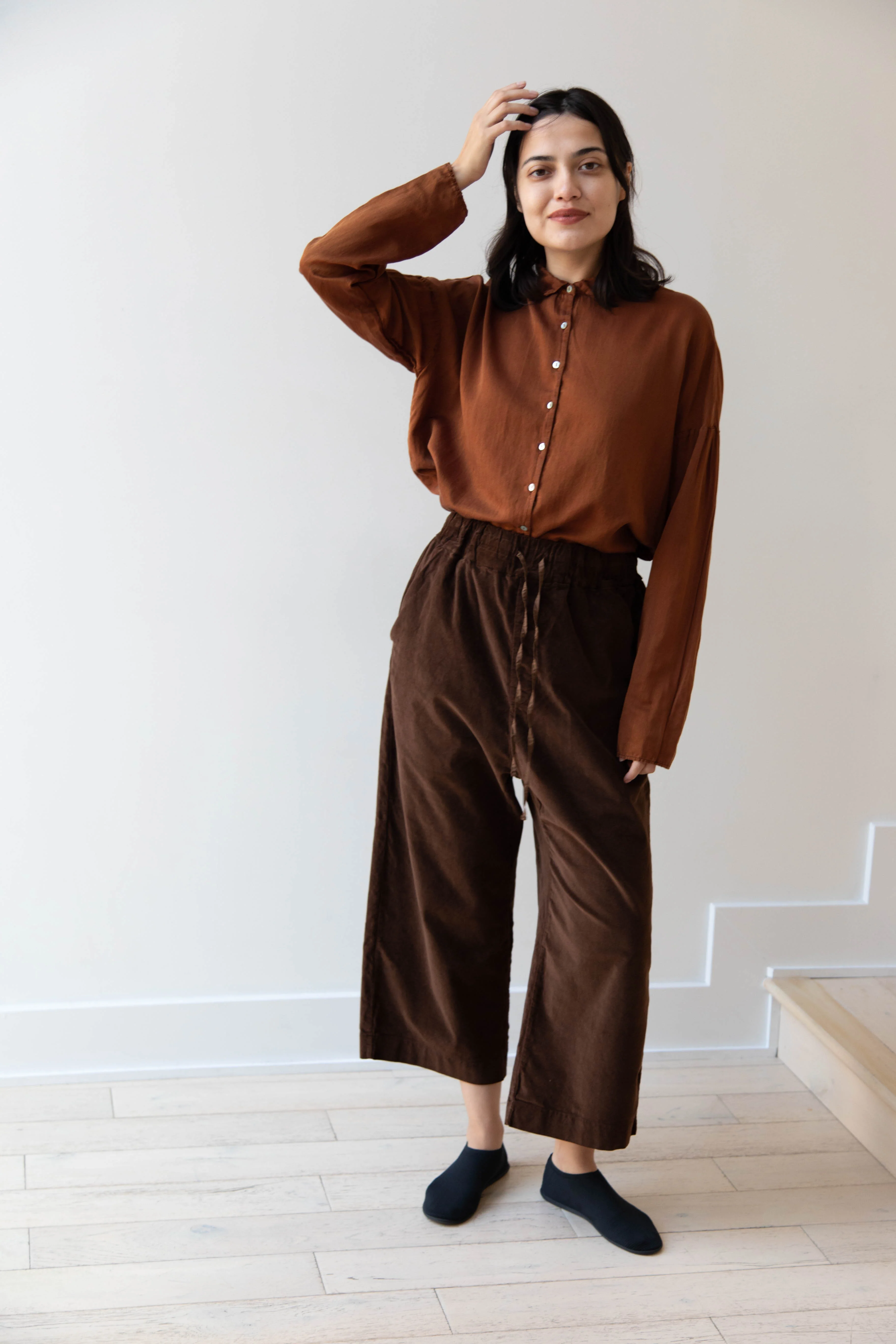 Album di Famiglia | Velvet Wide & Short Trousers in Coffee - Image 13