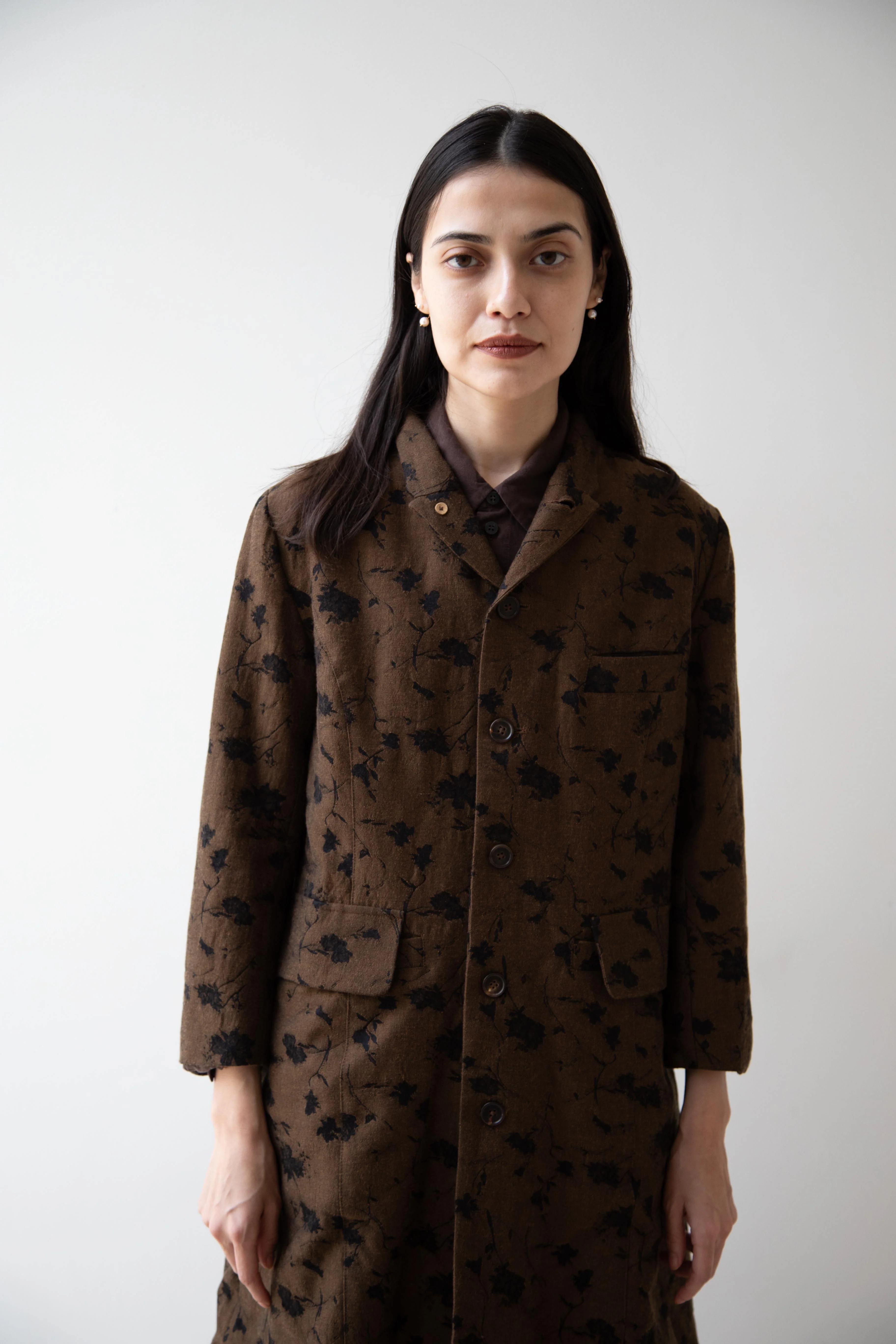 Aleksandr Manamïs | Coat in Brown & Black Jacquard - Image 38