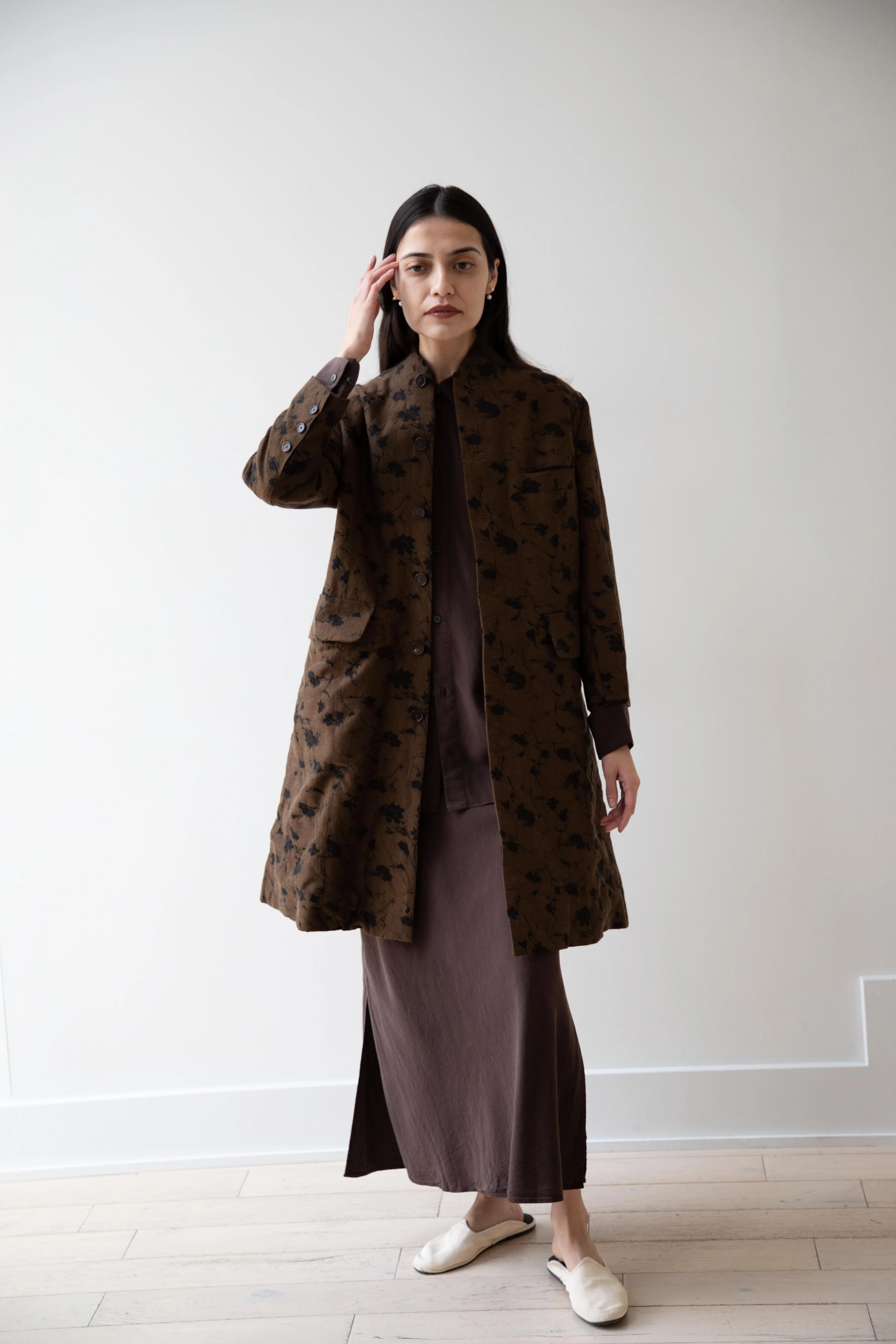 Aleksandr Manamïs | Coat in Brown & Black Jacquard - Image 8