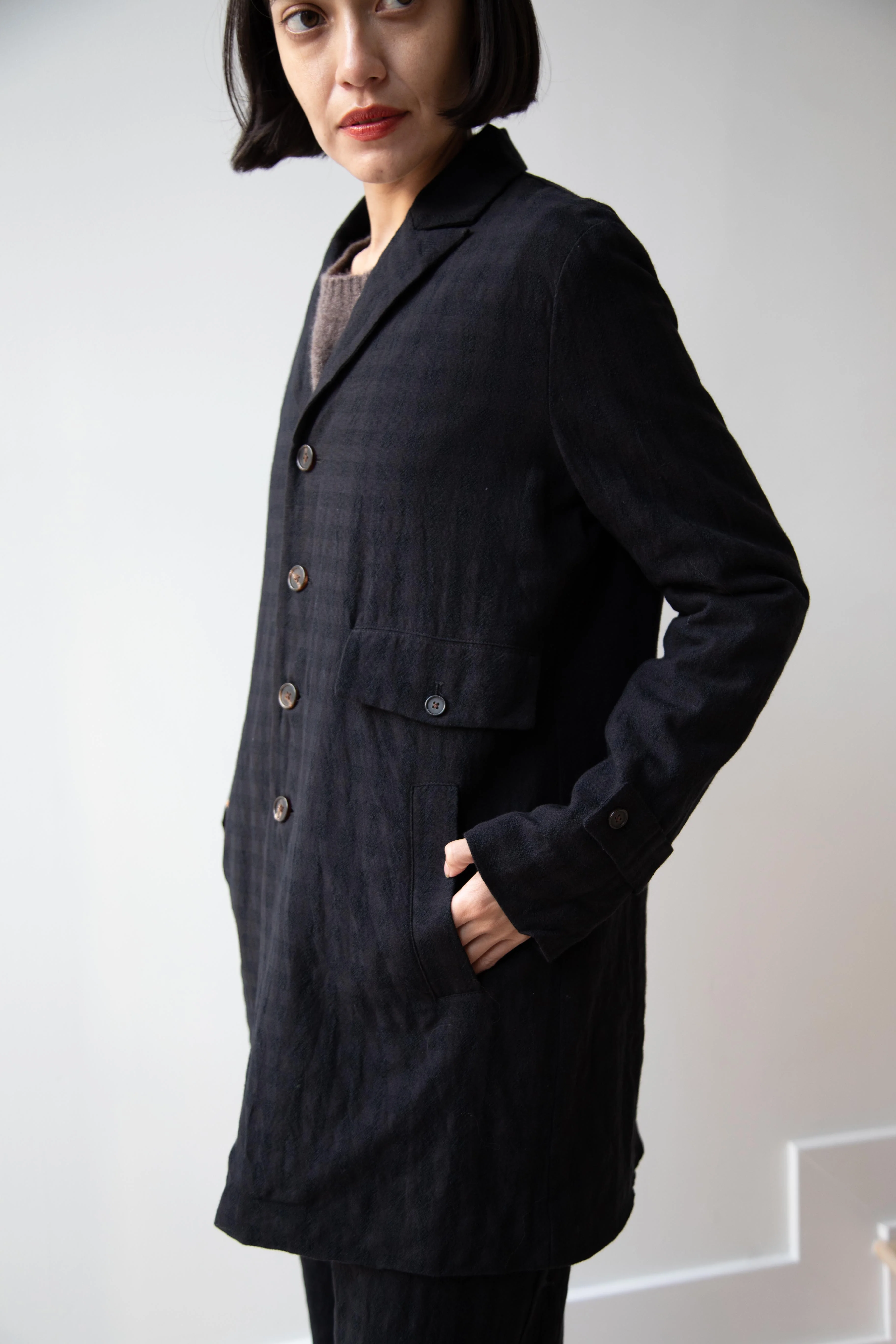 Aleksandr Manamis | Winter Jacket in Tonal Black Check - Image 16