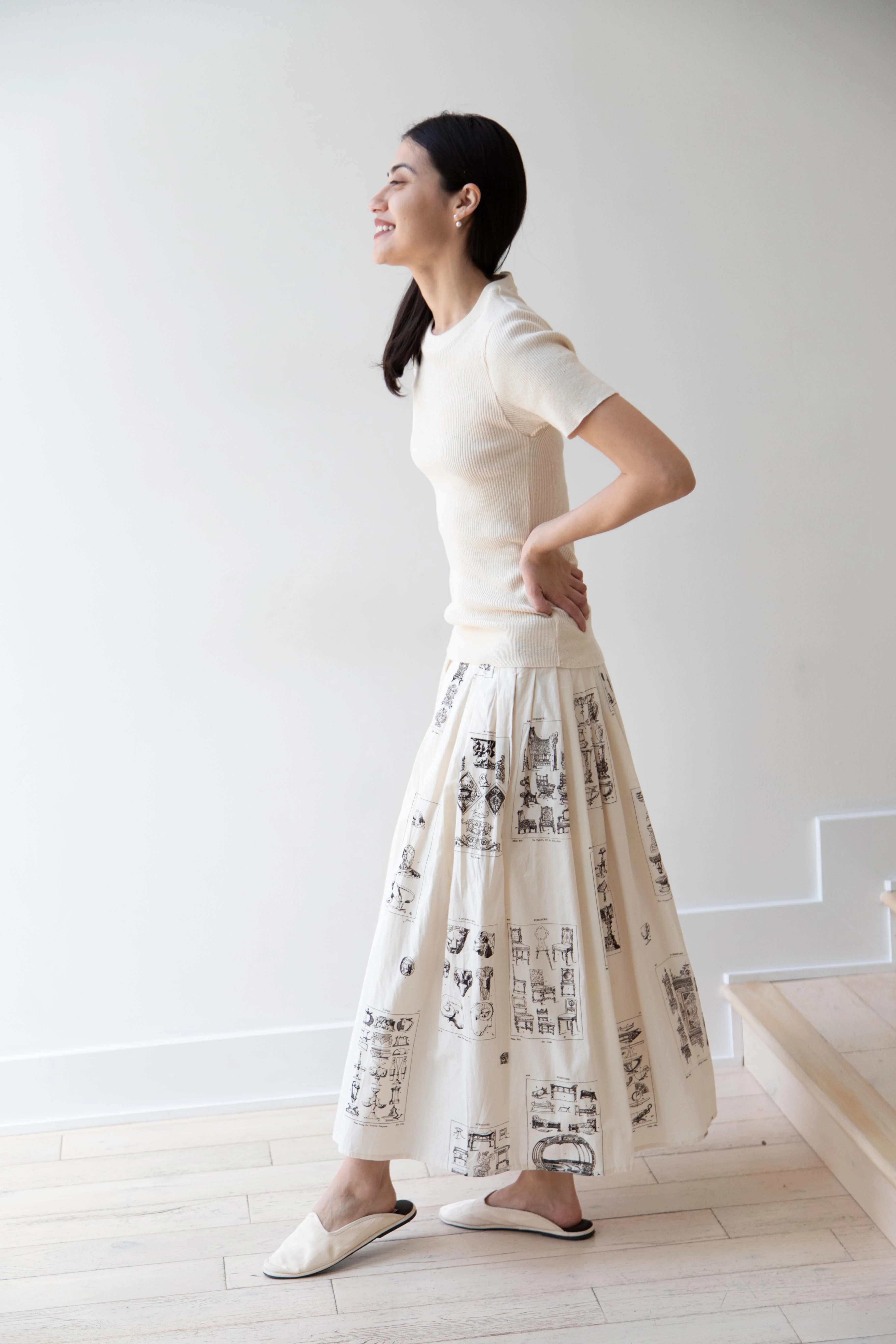 Aleksandr Manamïs | Pleated Skirt in Architectural Ornaments - Image 10