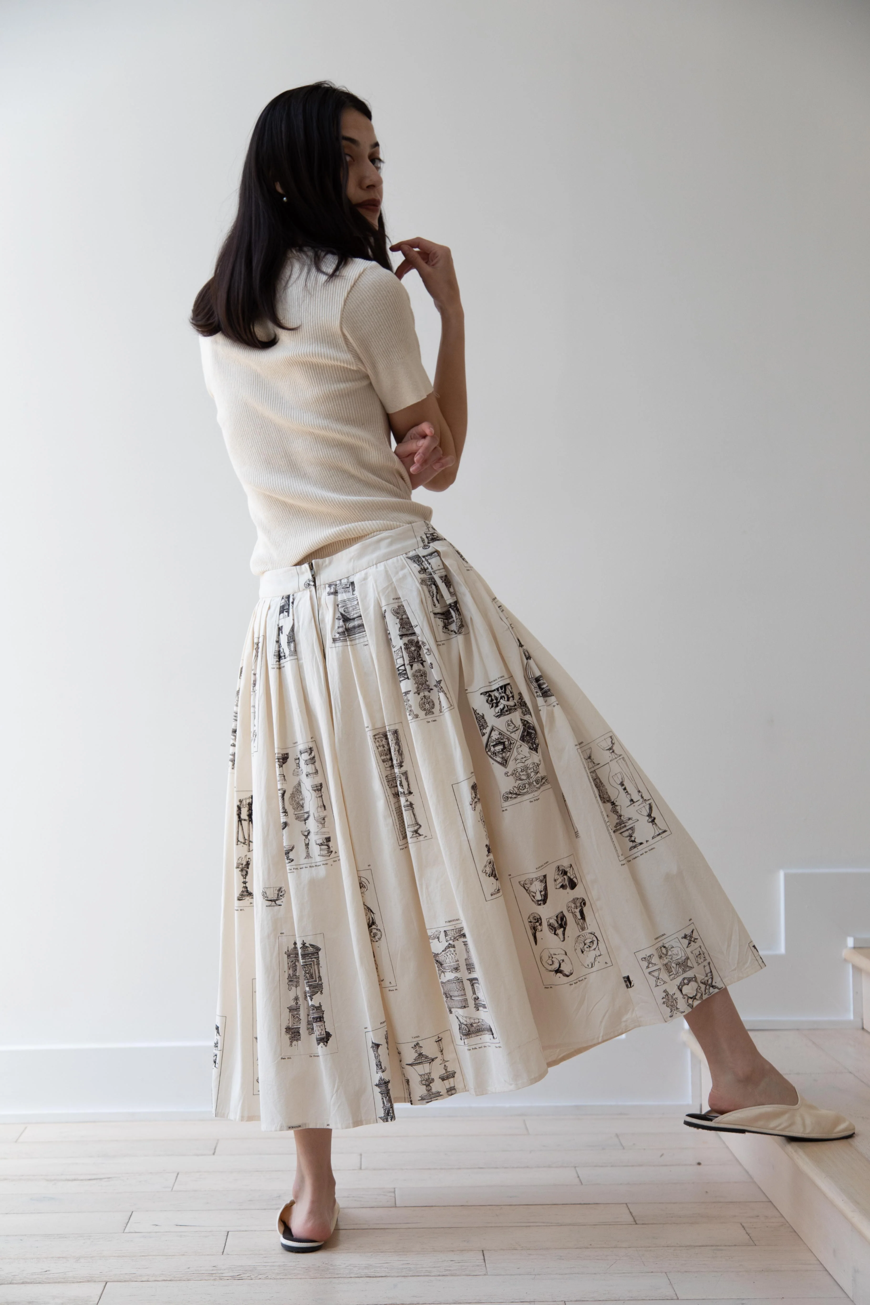 Aleksandr Manamïs | Pleated Skirt in Architectural Ornaments - Image 30