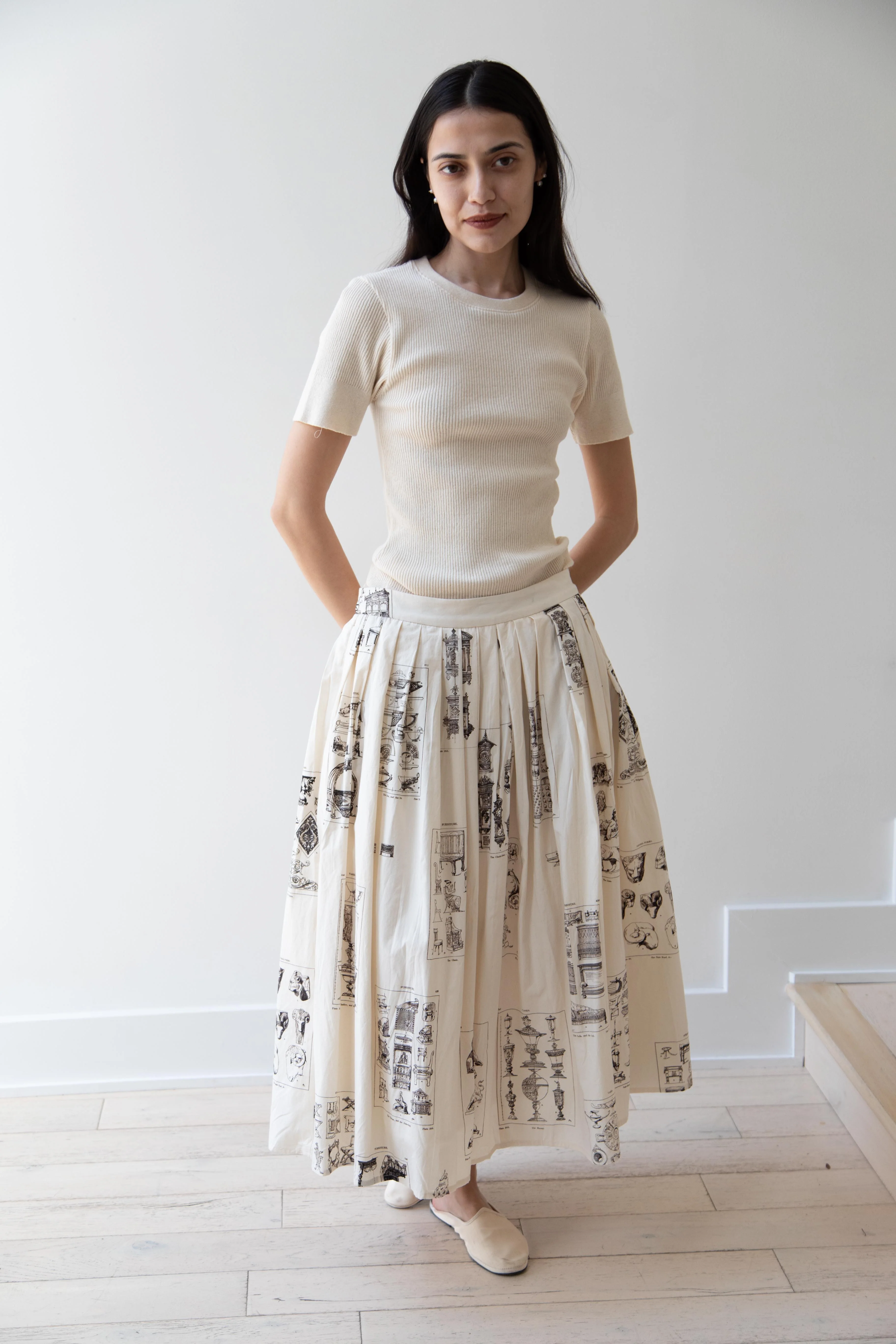 Aleksandr Manamïs | Pleated Skirt in Architectural Ornaments - Image 39