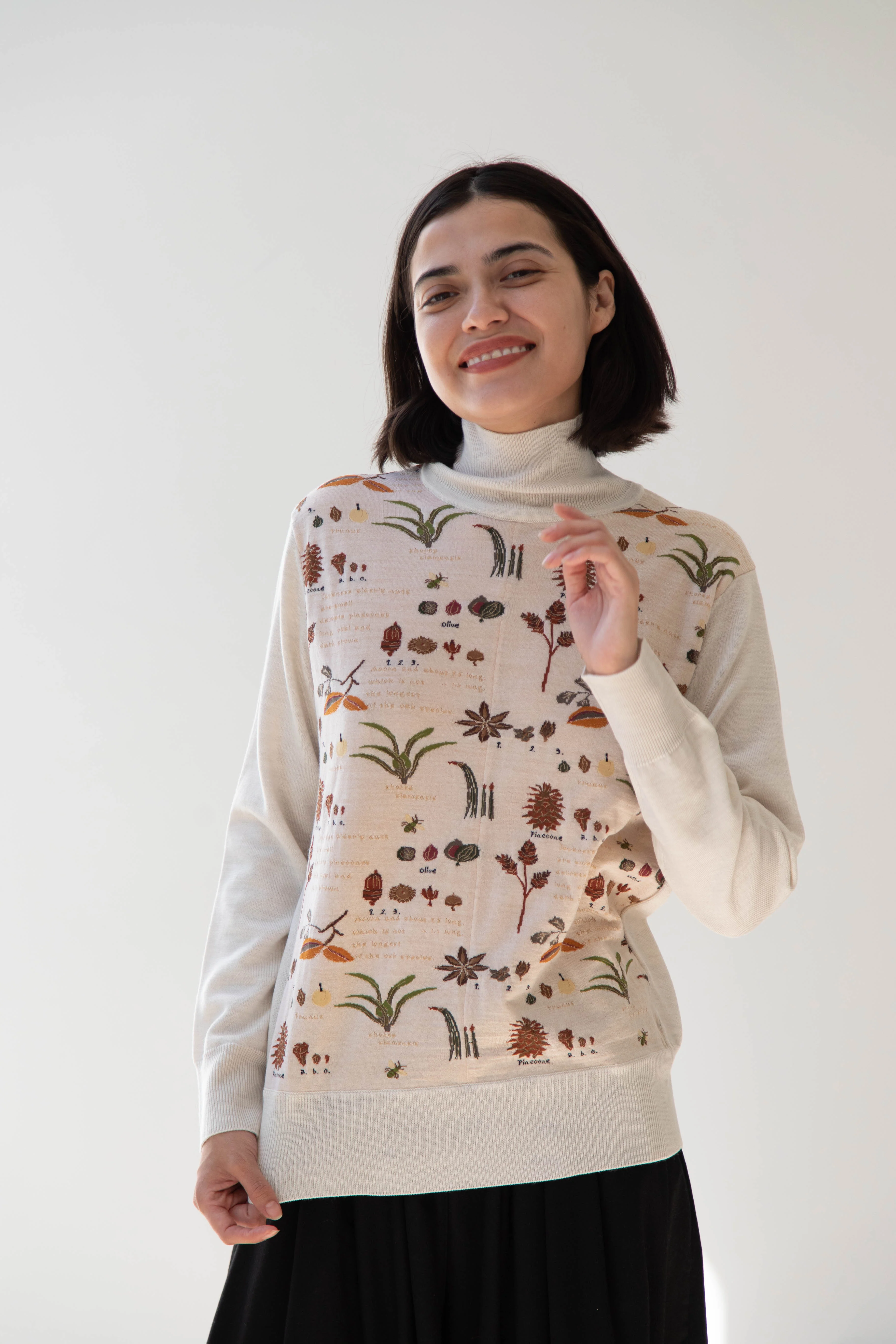 Antipast | Botanical Turtleneck Pullover in Ivory - Image 11