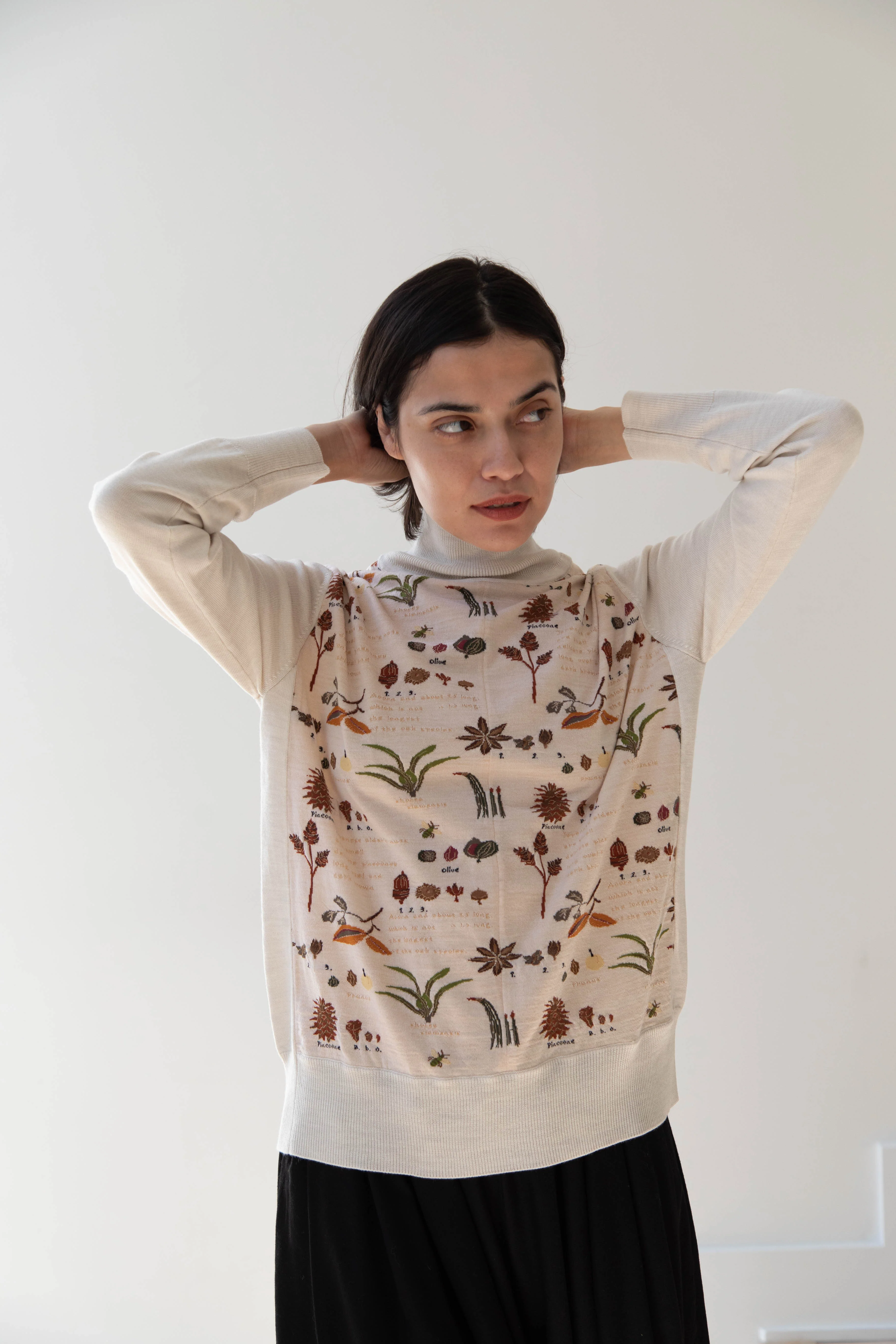 Antipast | Botanical Turtleneck Pullover in Ivory - Image 12
