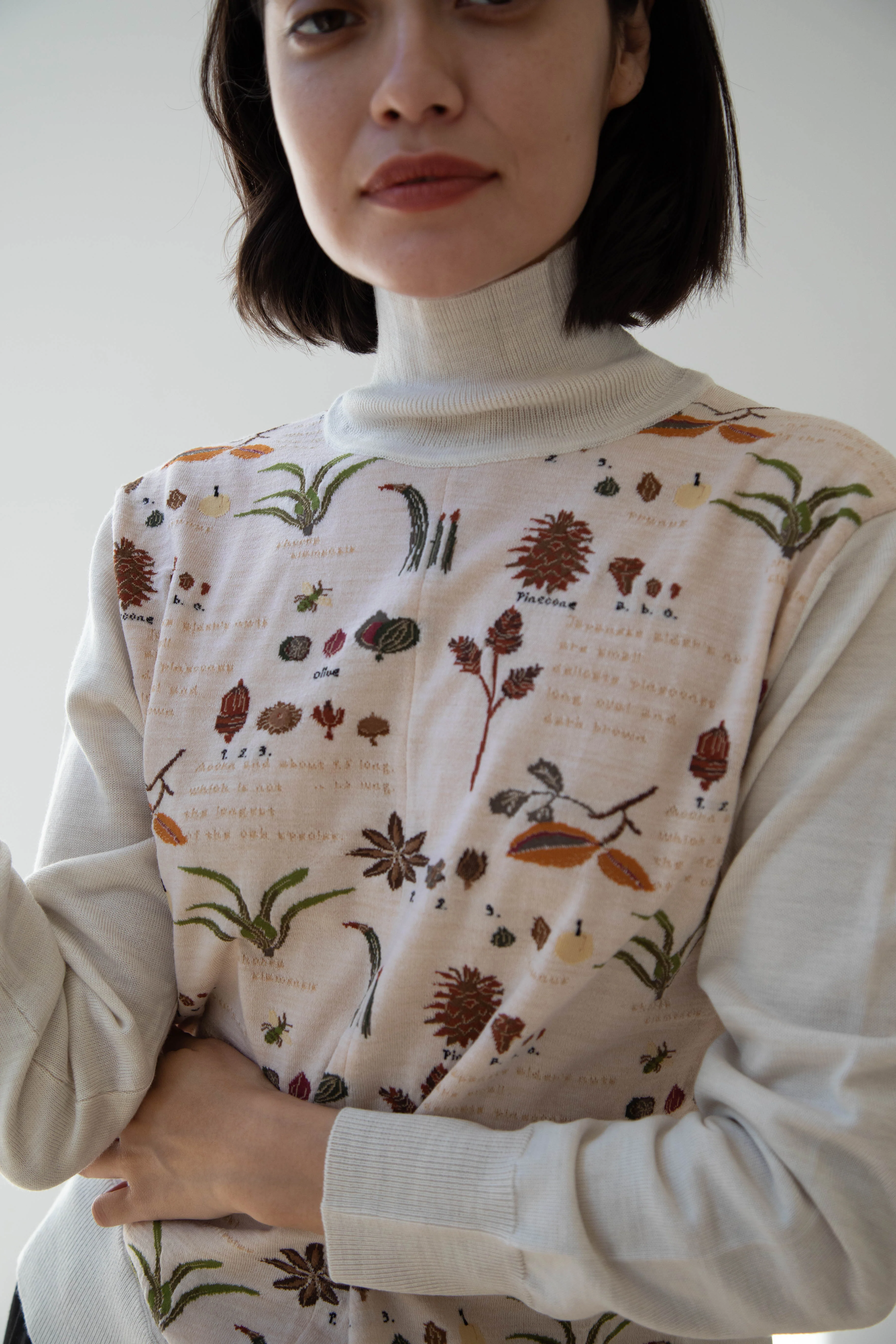 Antipast | Botanical Turtleneck Pullover in Ivory - Image 14