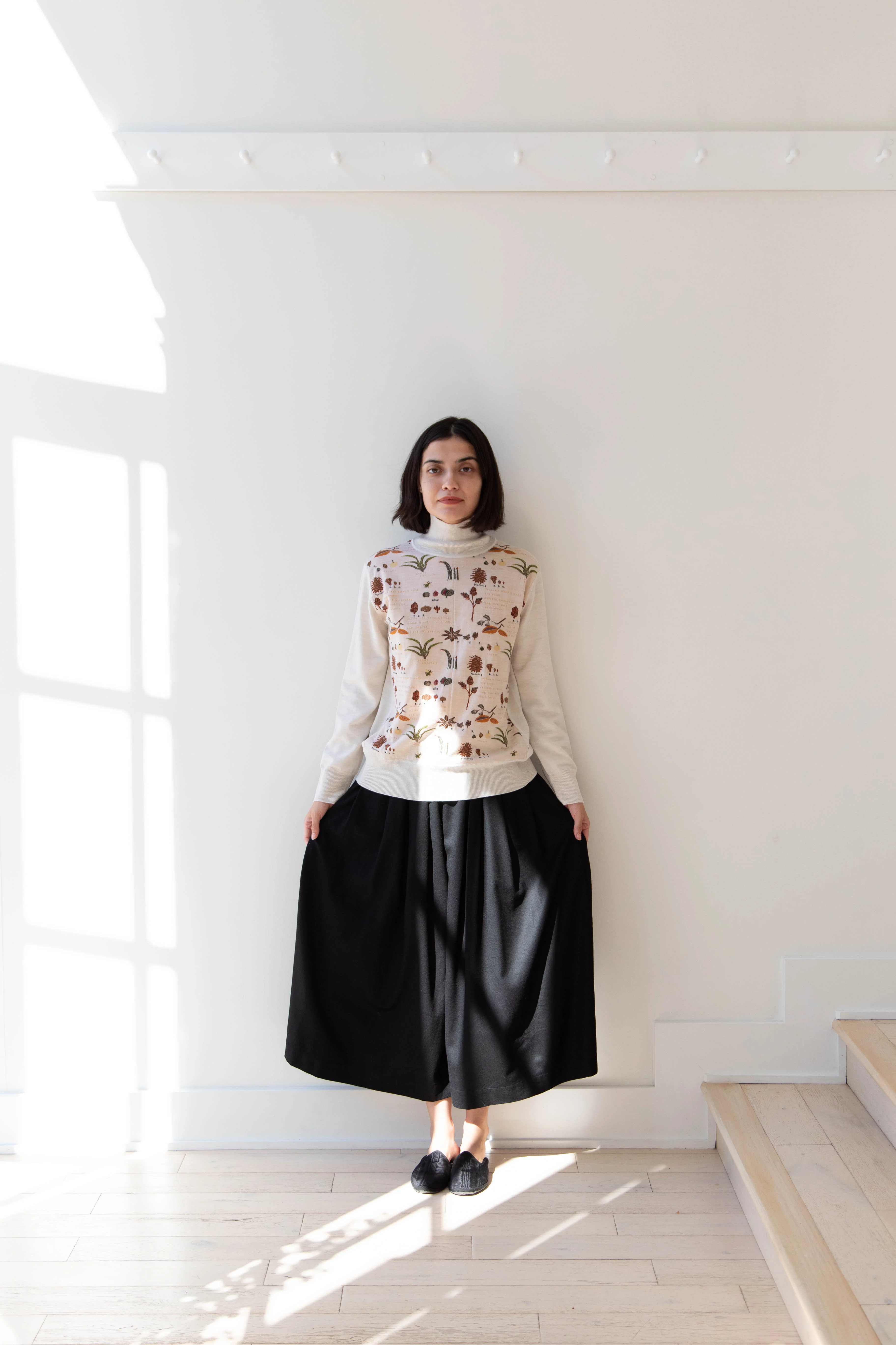 Antipast | Botanical Turtleneck Pullover in Ivory - Image 16