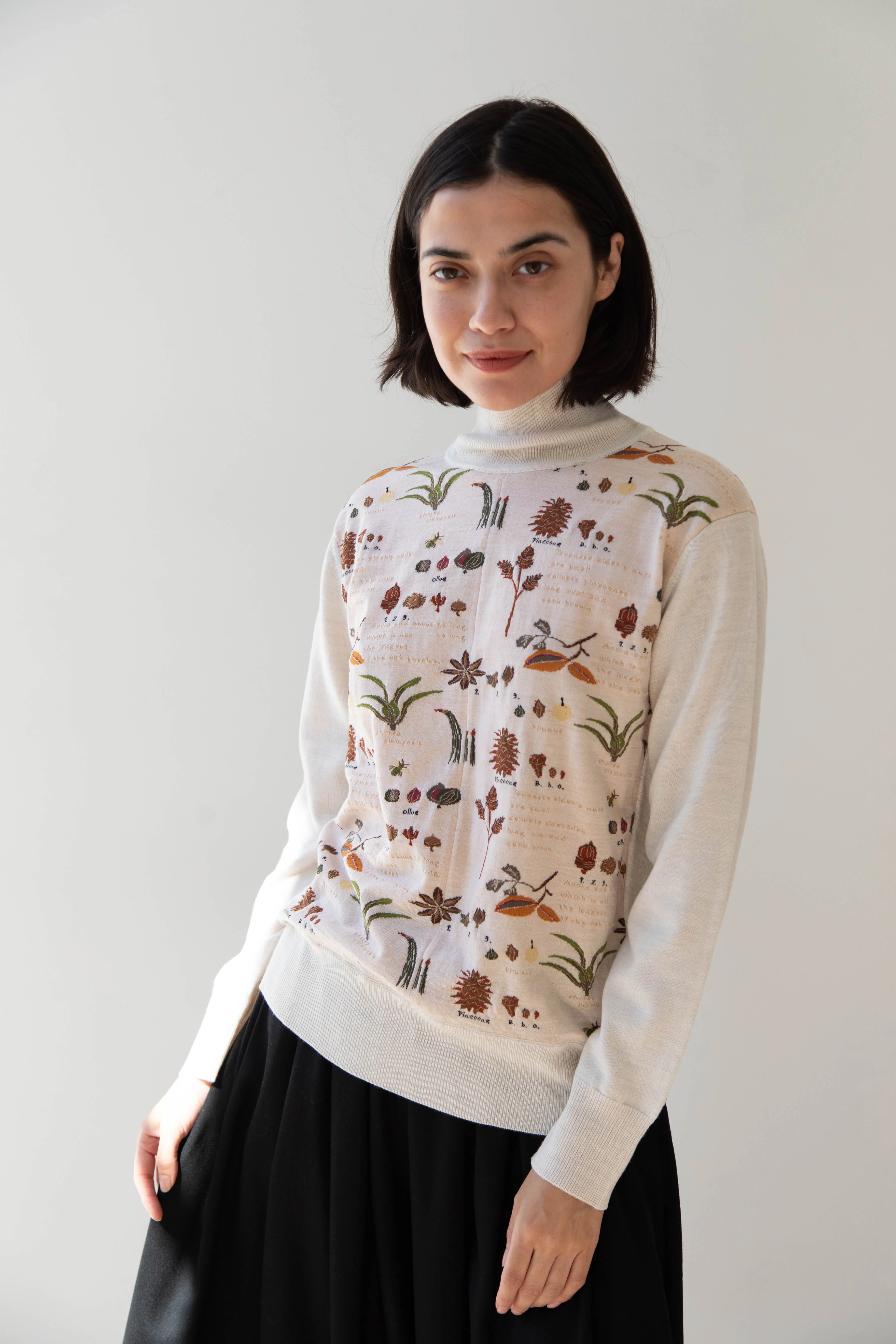 Antipast | Botanical Turtleneck Pullover in Ivory - Image 17