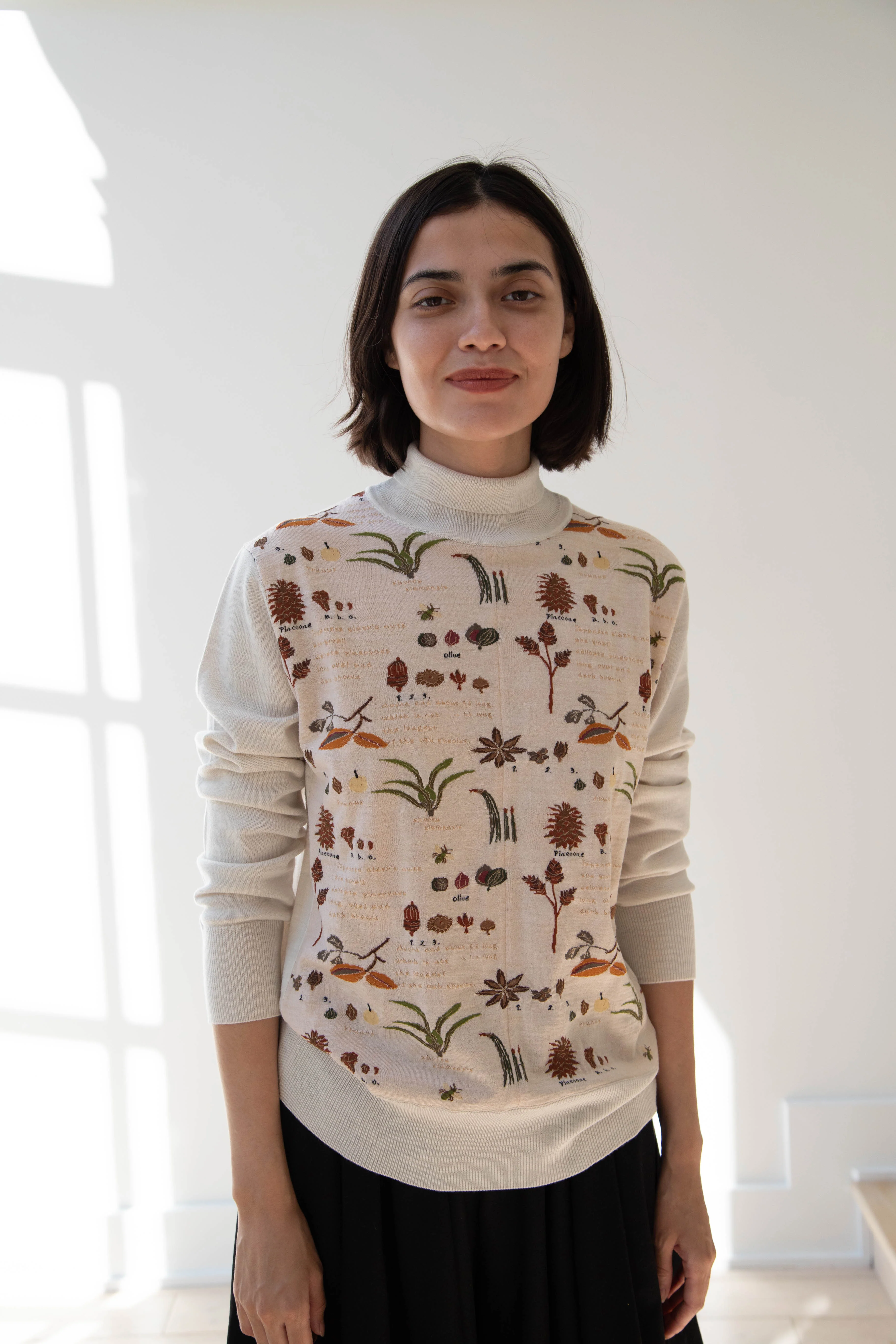 Antipast | Botanical Turtleneck Pullover in Ivory - Image 22