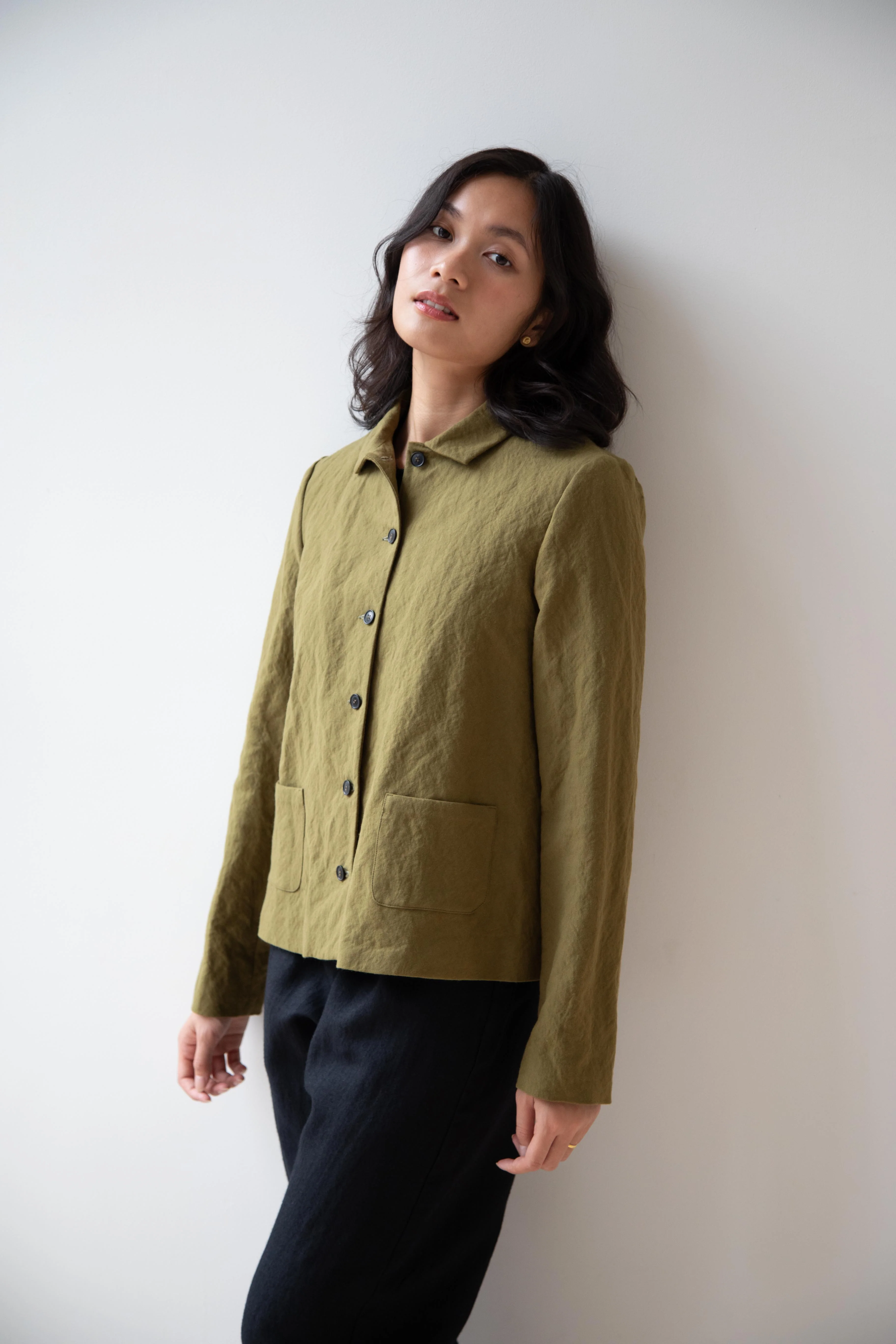 Apuntob | Cotton Wool Jacket in Forest - Image 2