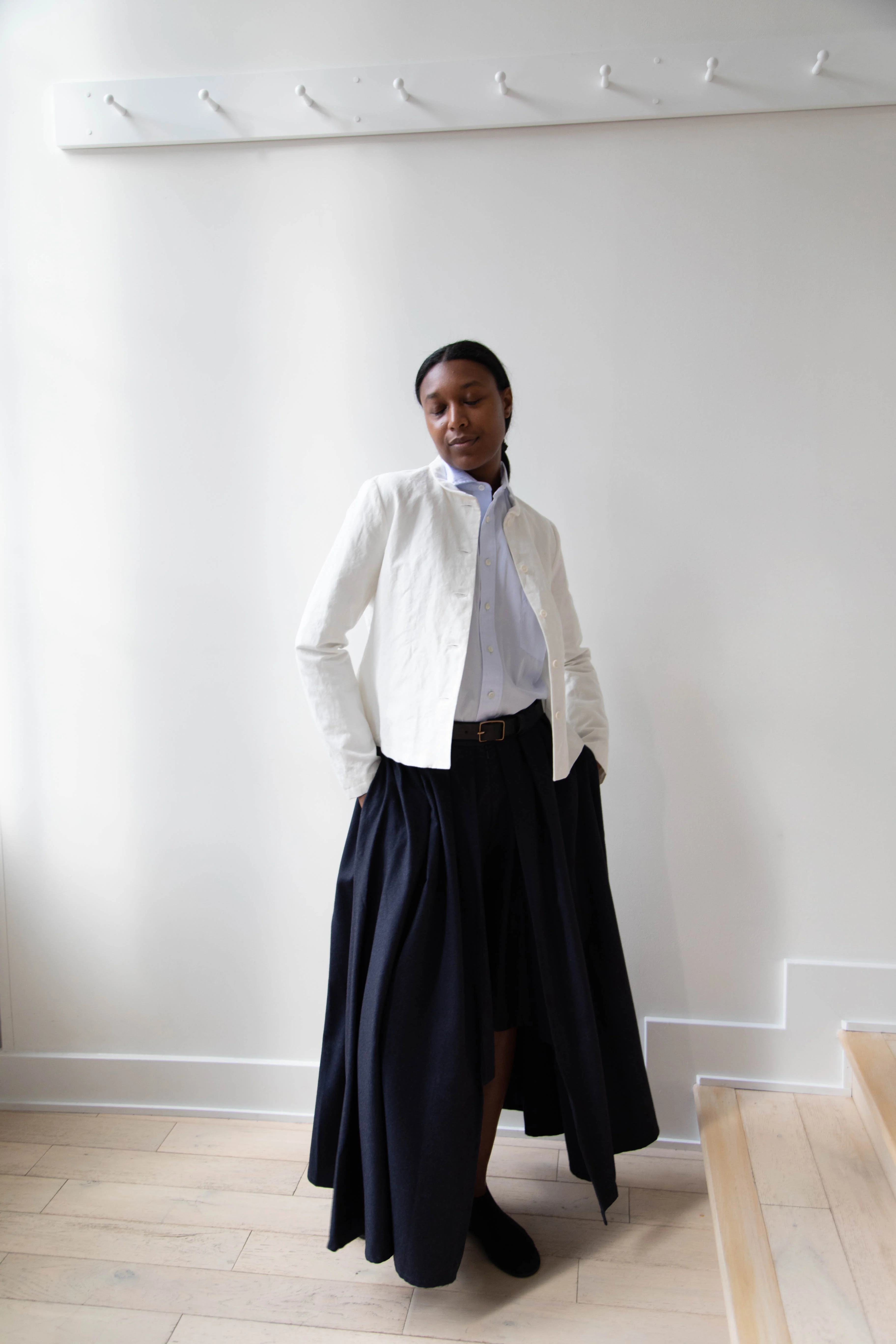 Apuntob | Heavy Cotton Linen Jacket in Milk - Image 5