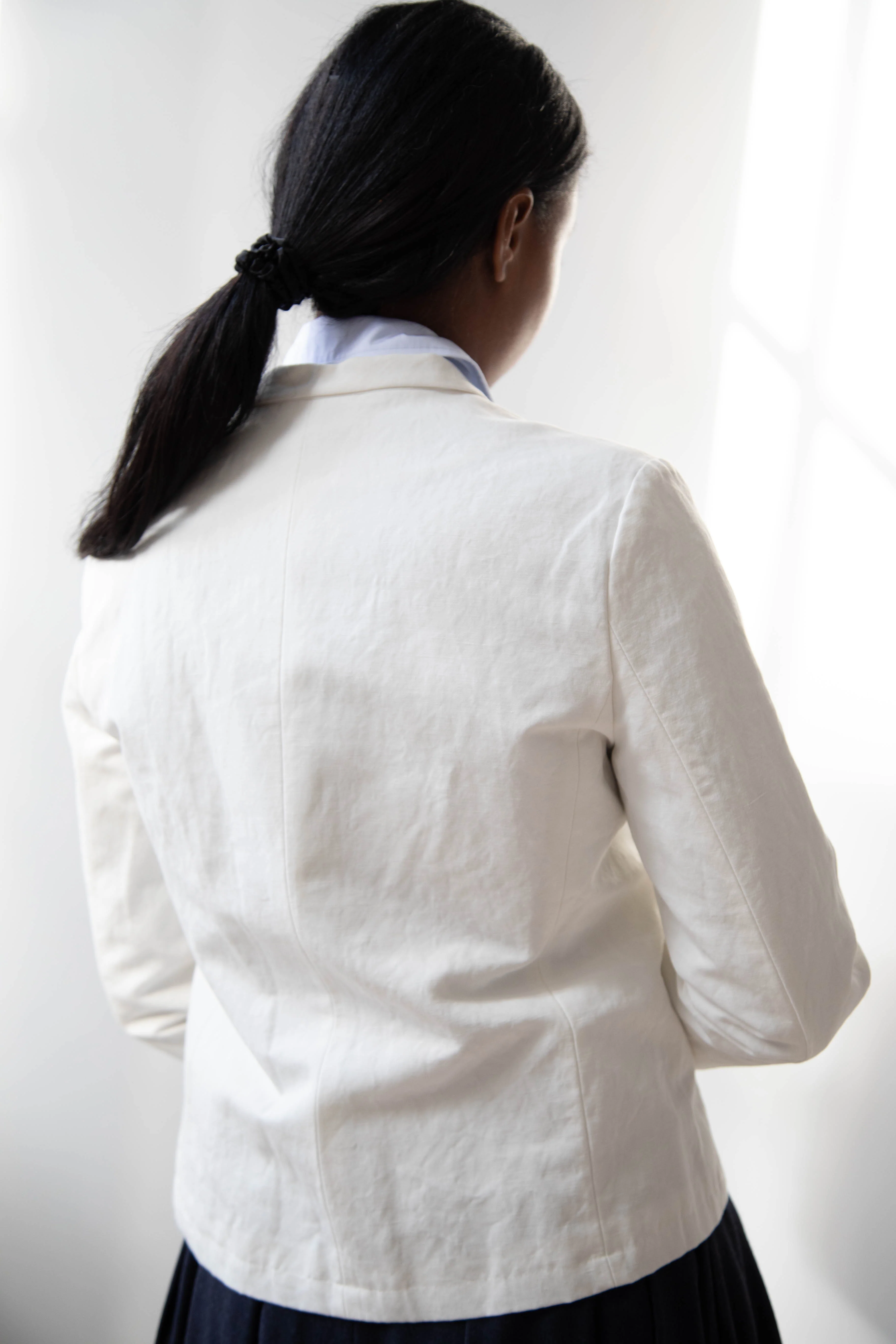 Apuntob | Heavy Cotton Linen Jacket in Milk - Image 6