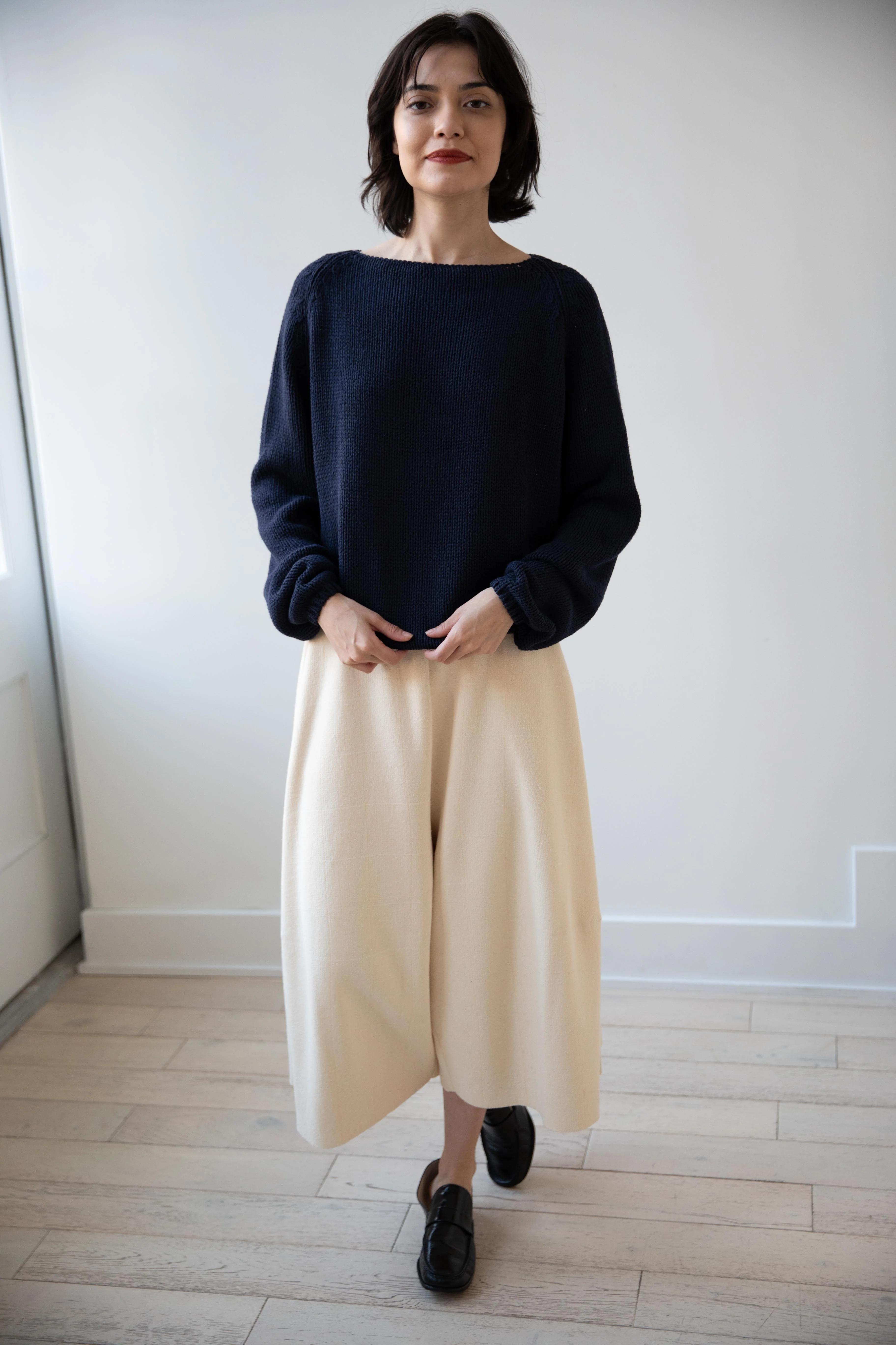 Apuntob | Heavy Wild Silk Raglan Sweater in Abyss - Image 10
