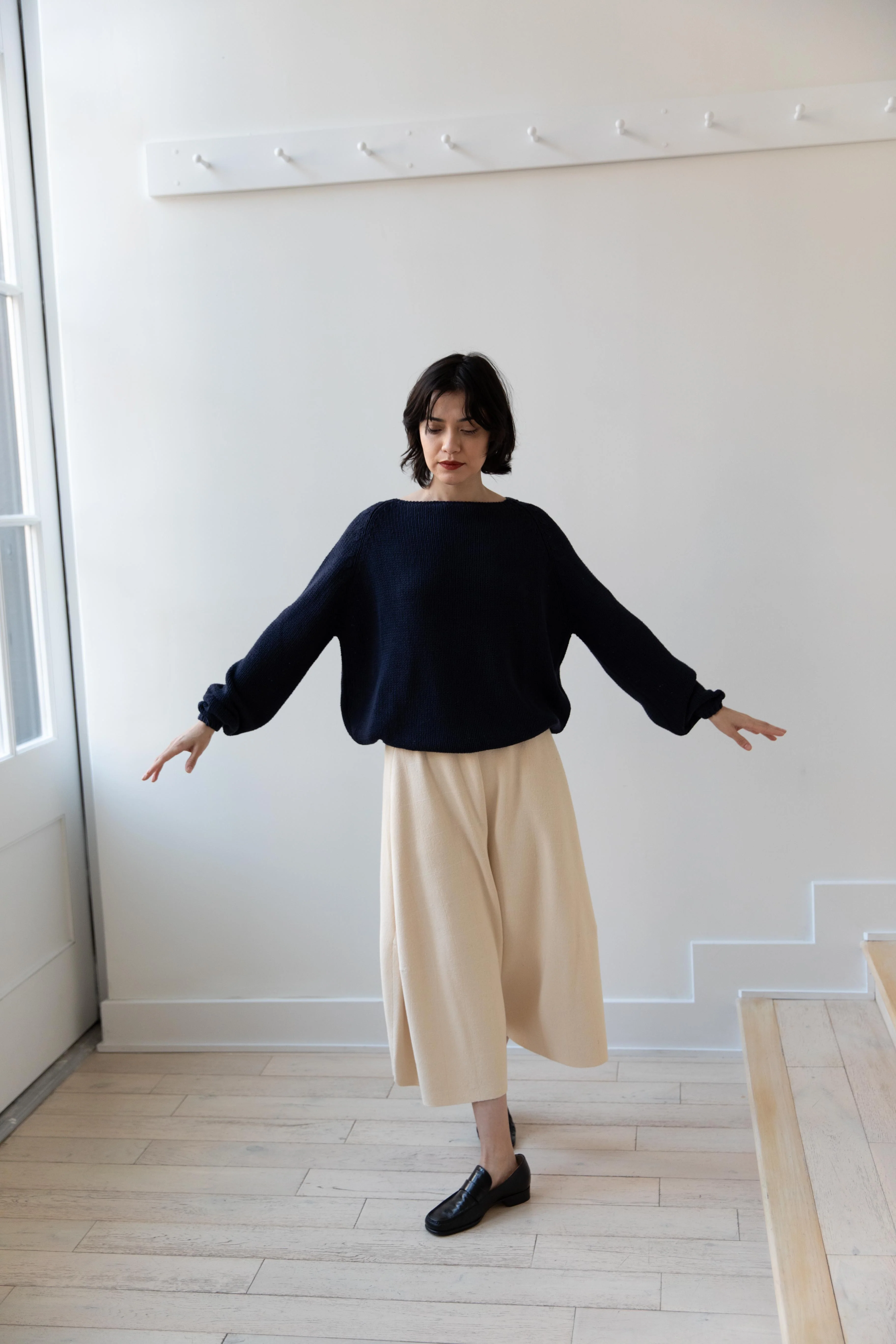 Apuntob | Heavy Wild Silk Raglan Sweater in Abyss - Image 14