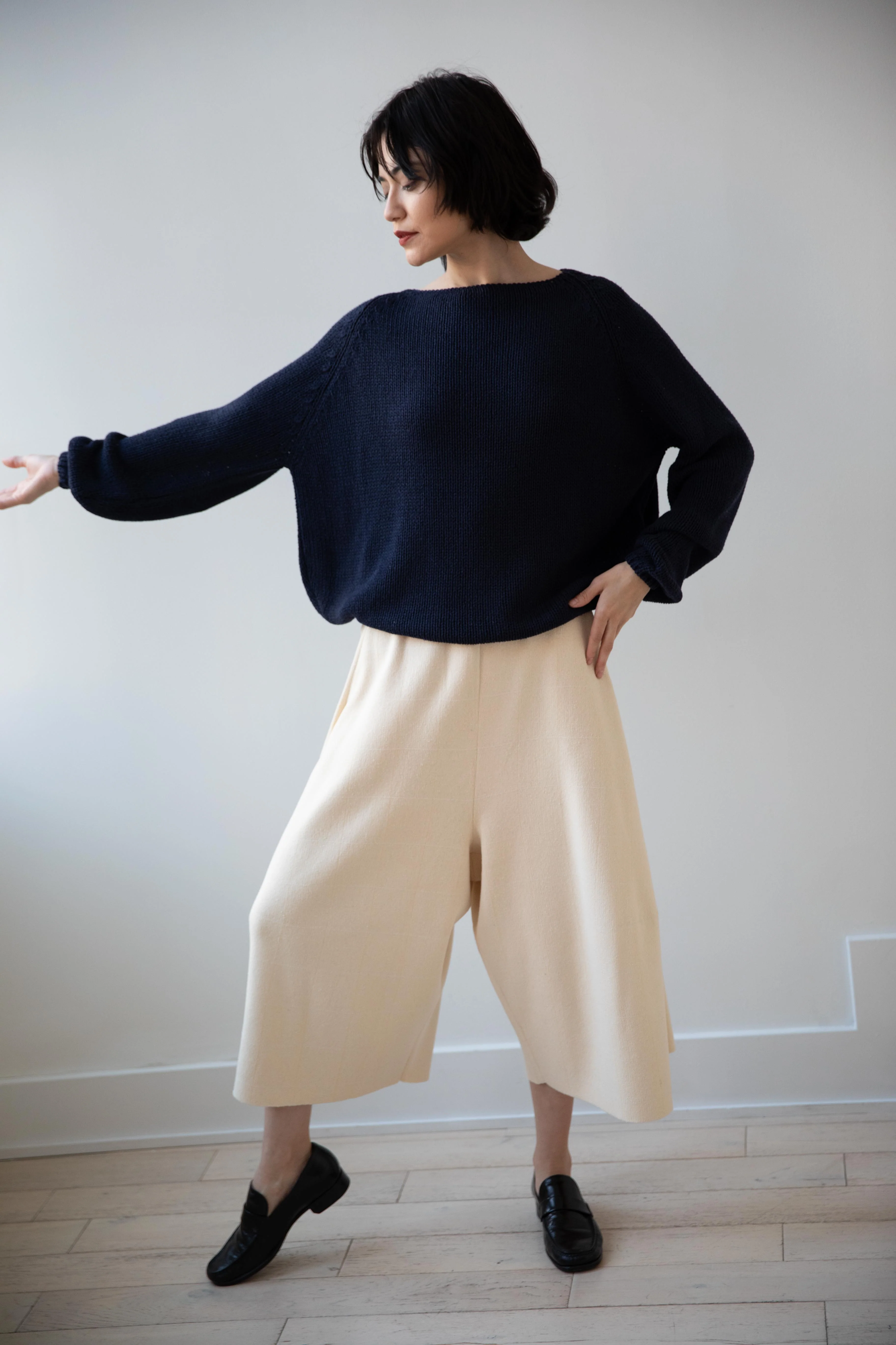 Apuntob | Heavy Wild Silk Raglan Sweater in Abyss - Image 16