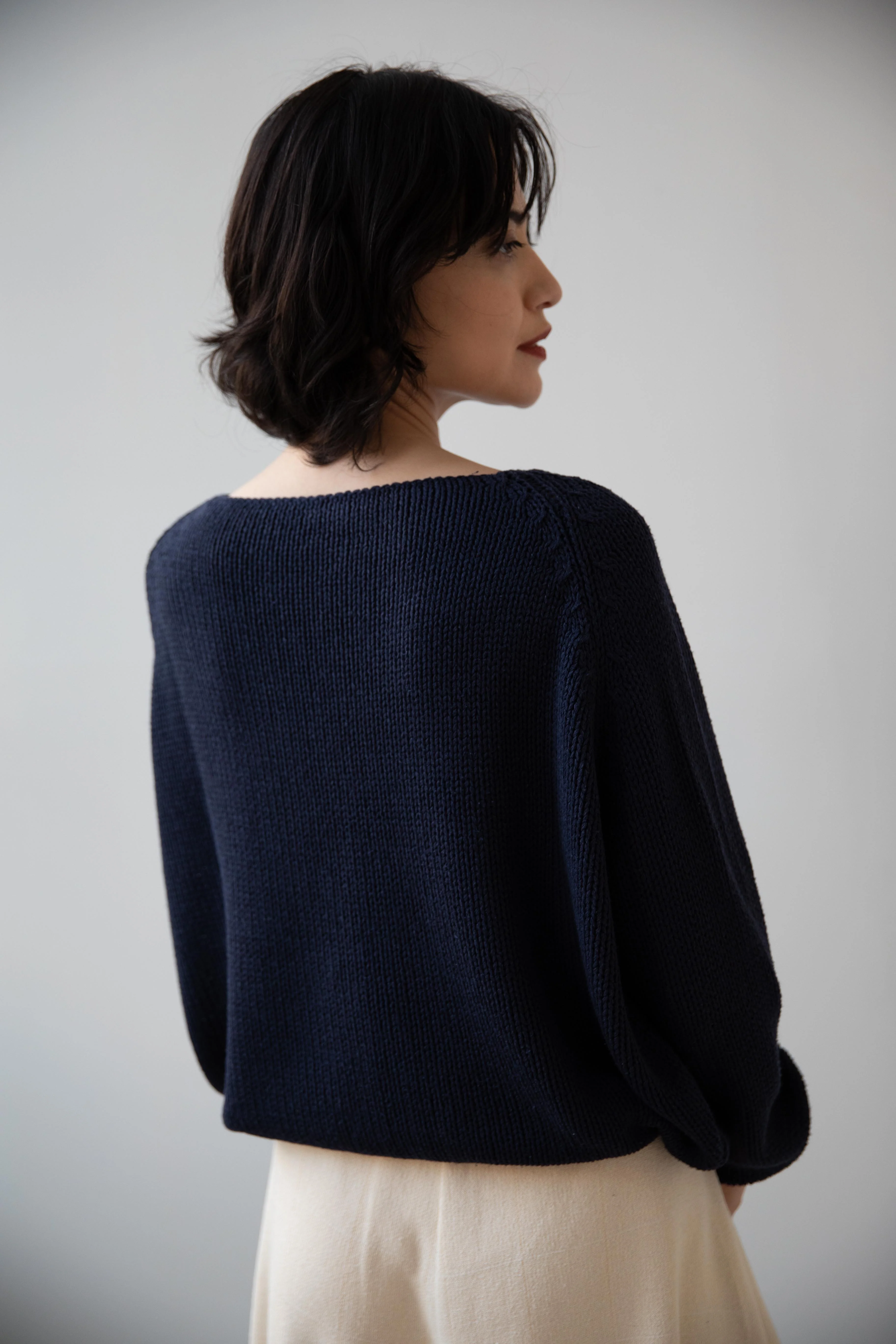 Apuntob | Heavy Wild Silk Raglan Sweater in Abyss - Image 19