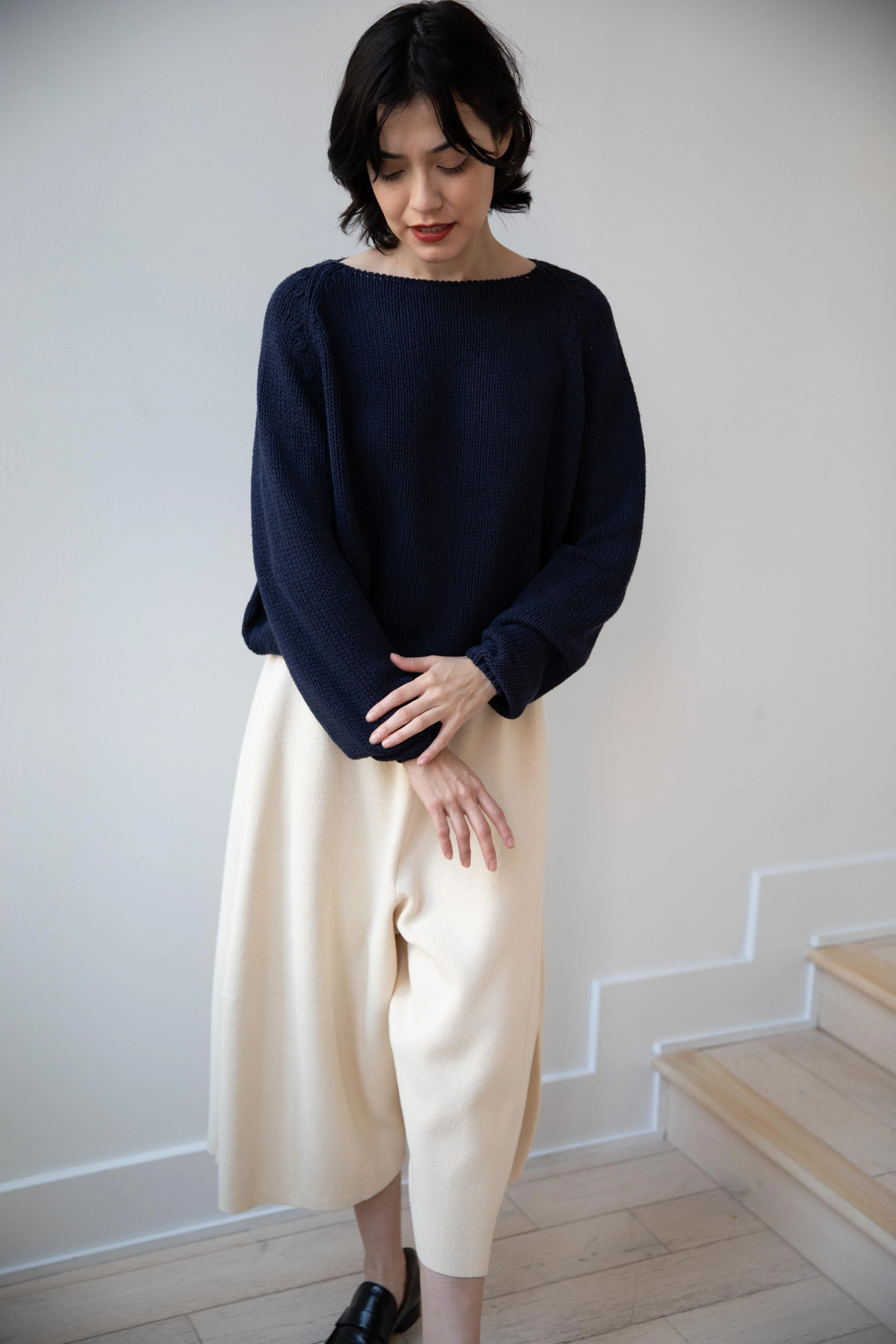 Apuntob | Heavy Wild Silk Raglan Sweater in Abyss - Image 23