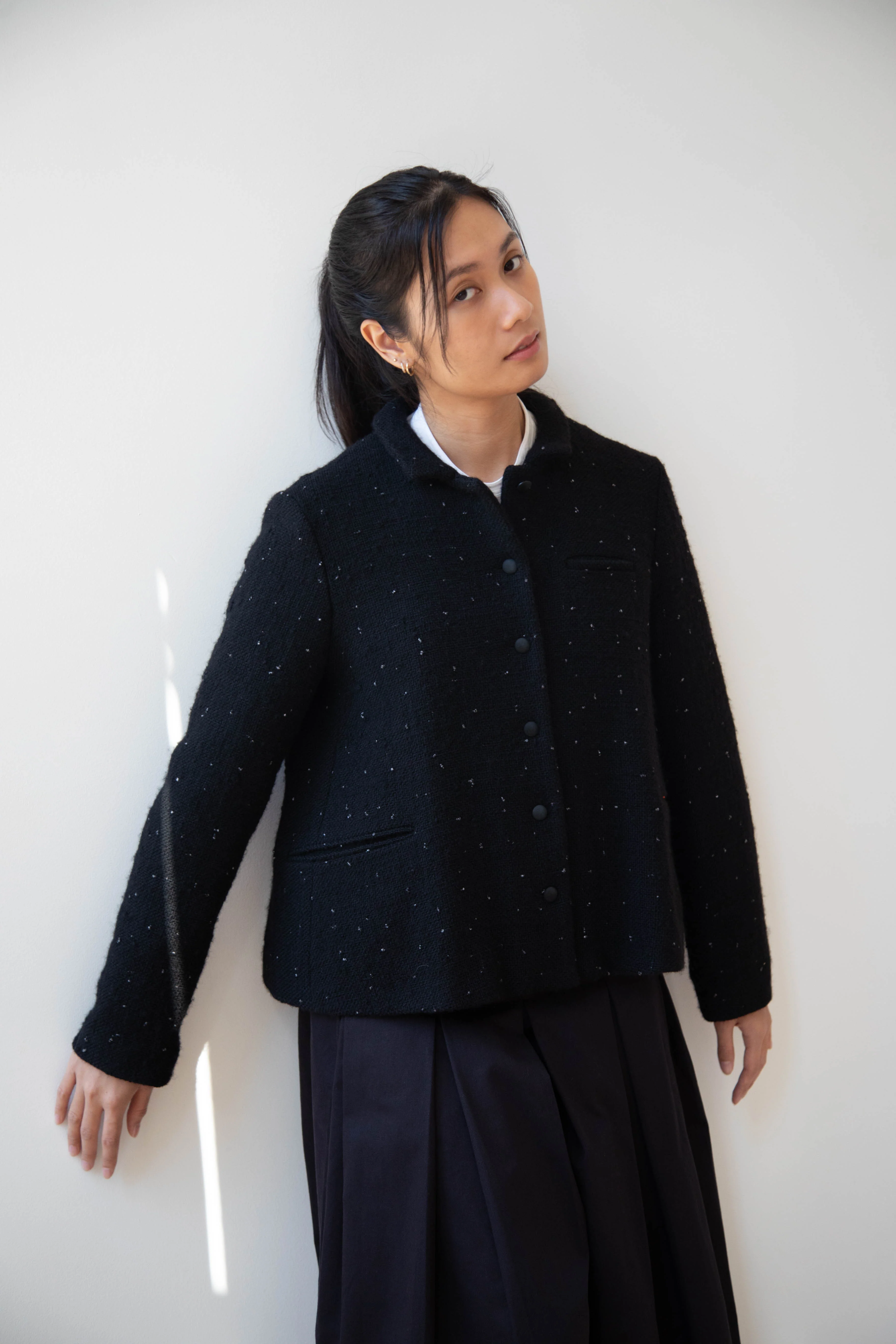 Apuntob | Jacket in Black with Tweed Dots - Image 24