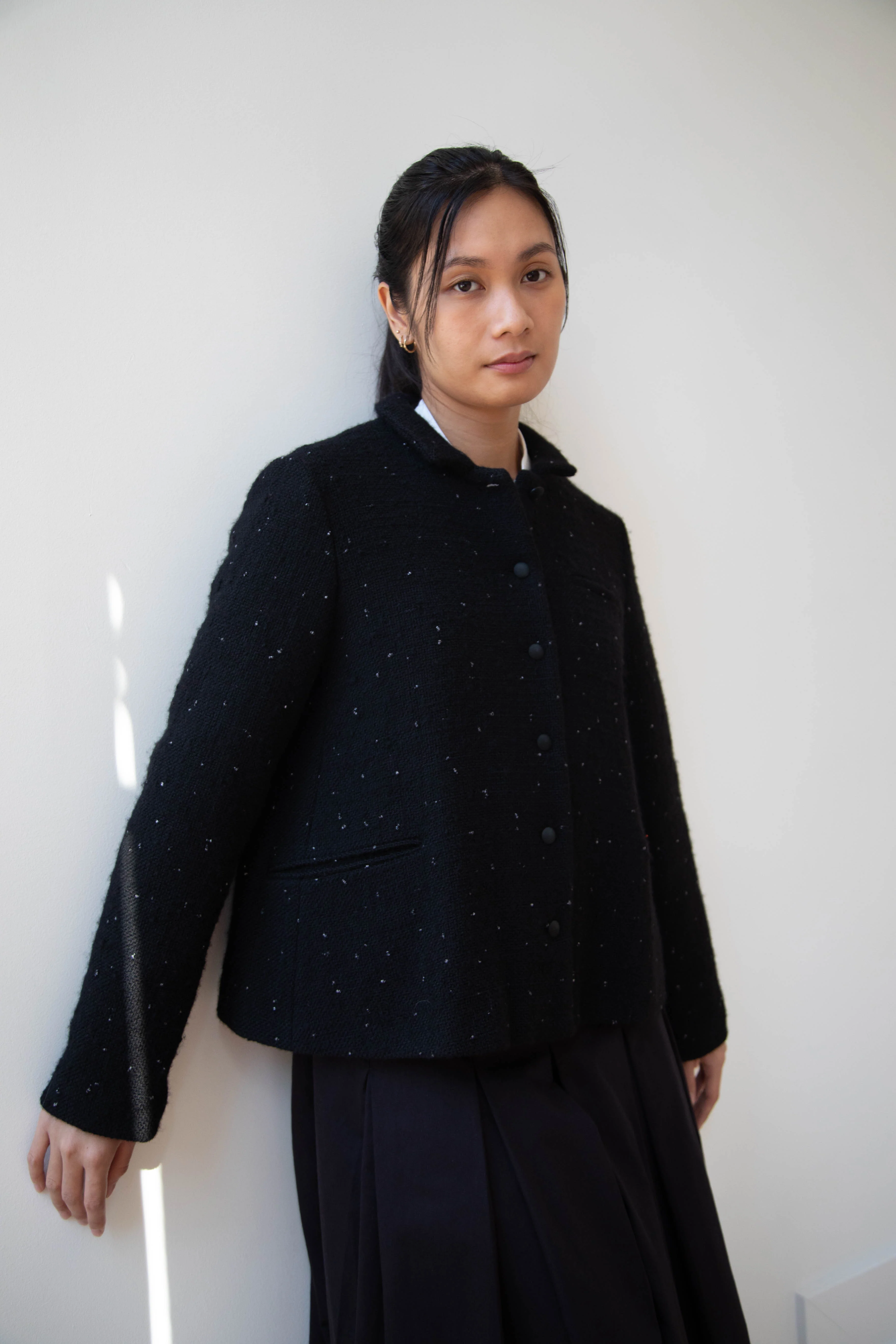 Apuntob | Jacket in Black with Tweed Dots - Image 26