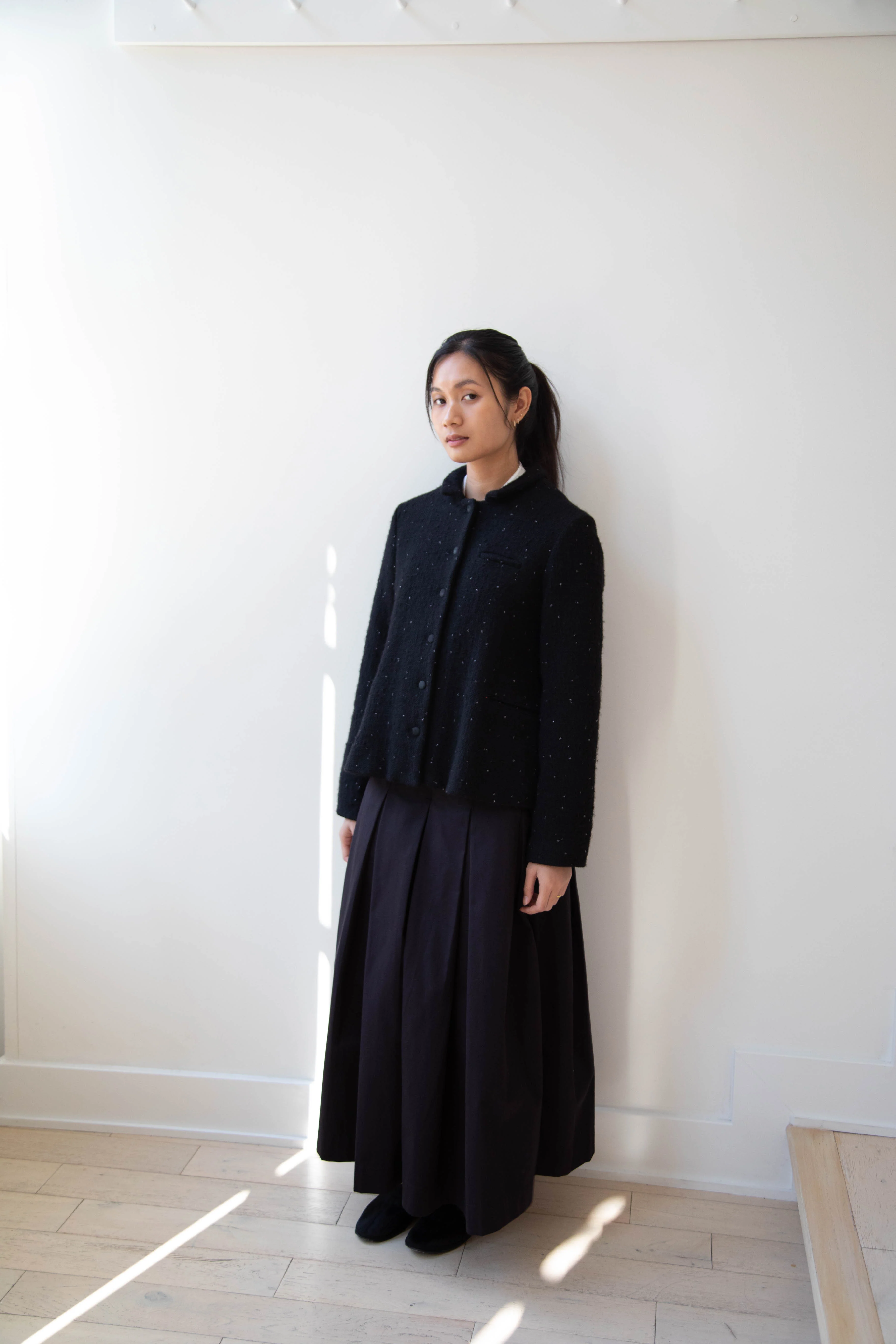 Apuntob | Jacket in Black with Tweed Dots - Image 27