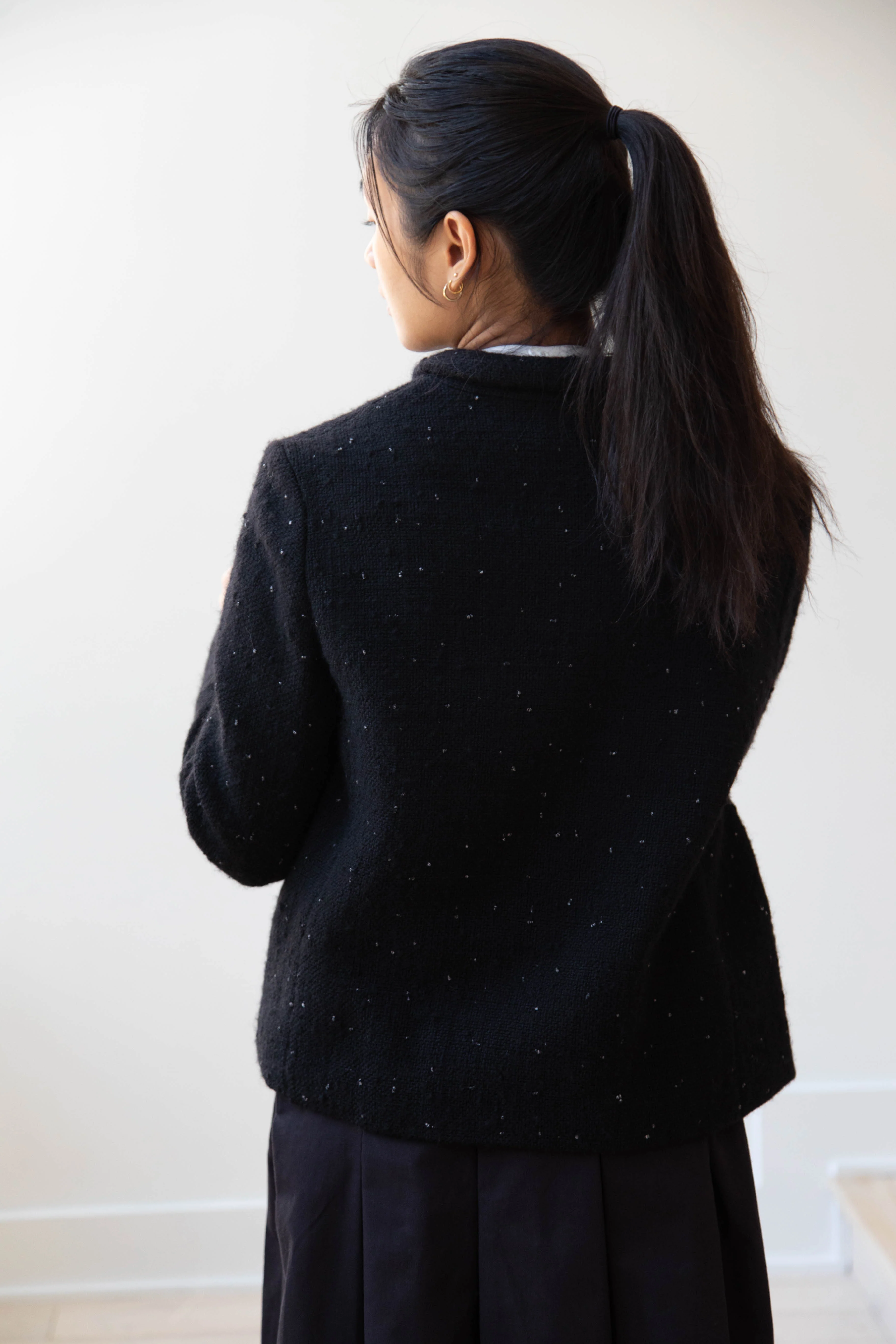 Apuntob | Jacket in Black with Tweed Dots - Image 5