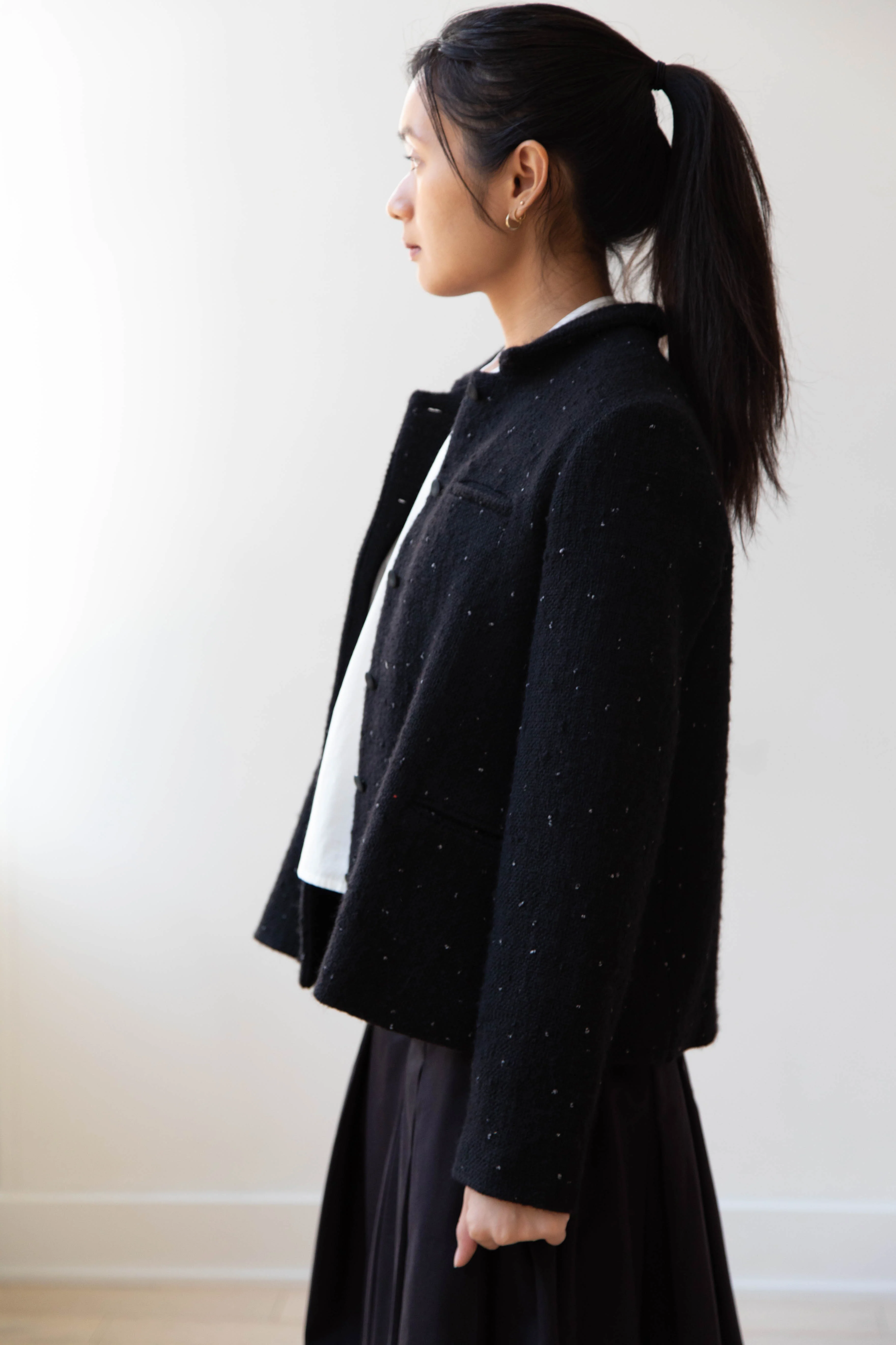 Apuntob | Jacket in Black with Tweed Dots - Image 8