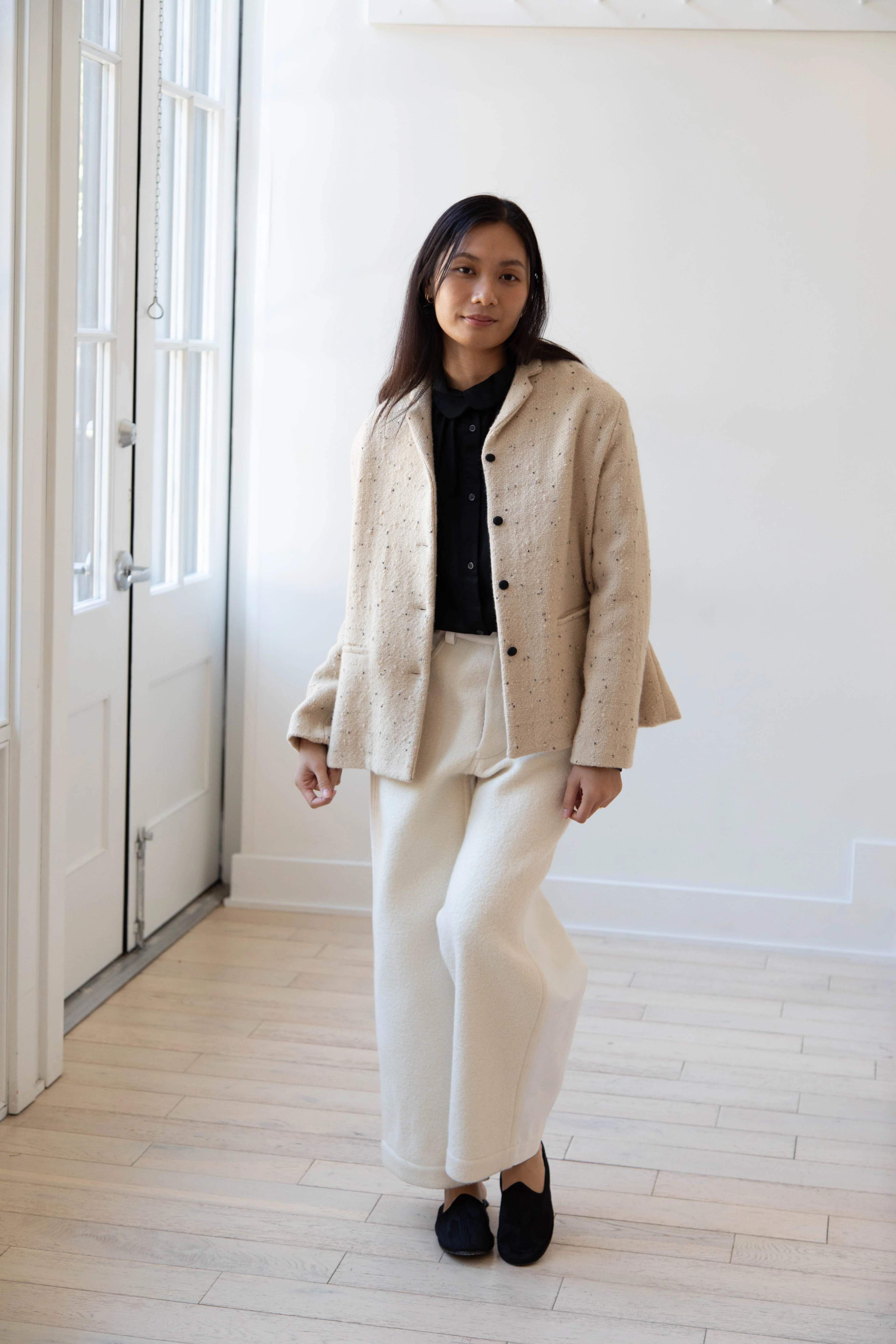 Apuntob | Jacket in Natural with Tweed Dots - Image 10
